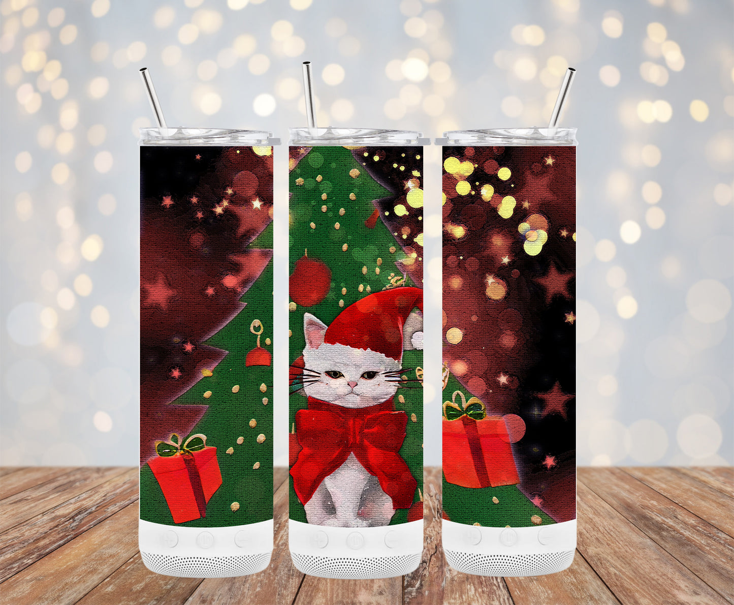 Adorable Cat Christmas Tree Design Festive Holiday Tumblers 6216272