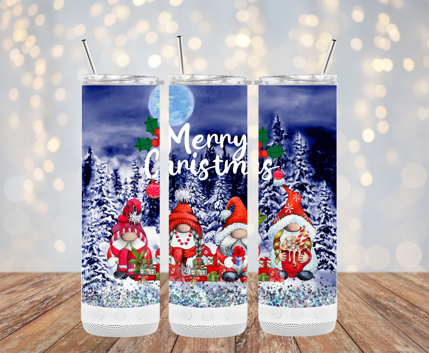 Merry Christmas Gnomes with Presents Design Tumblers 6216153