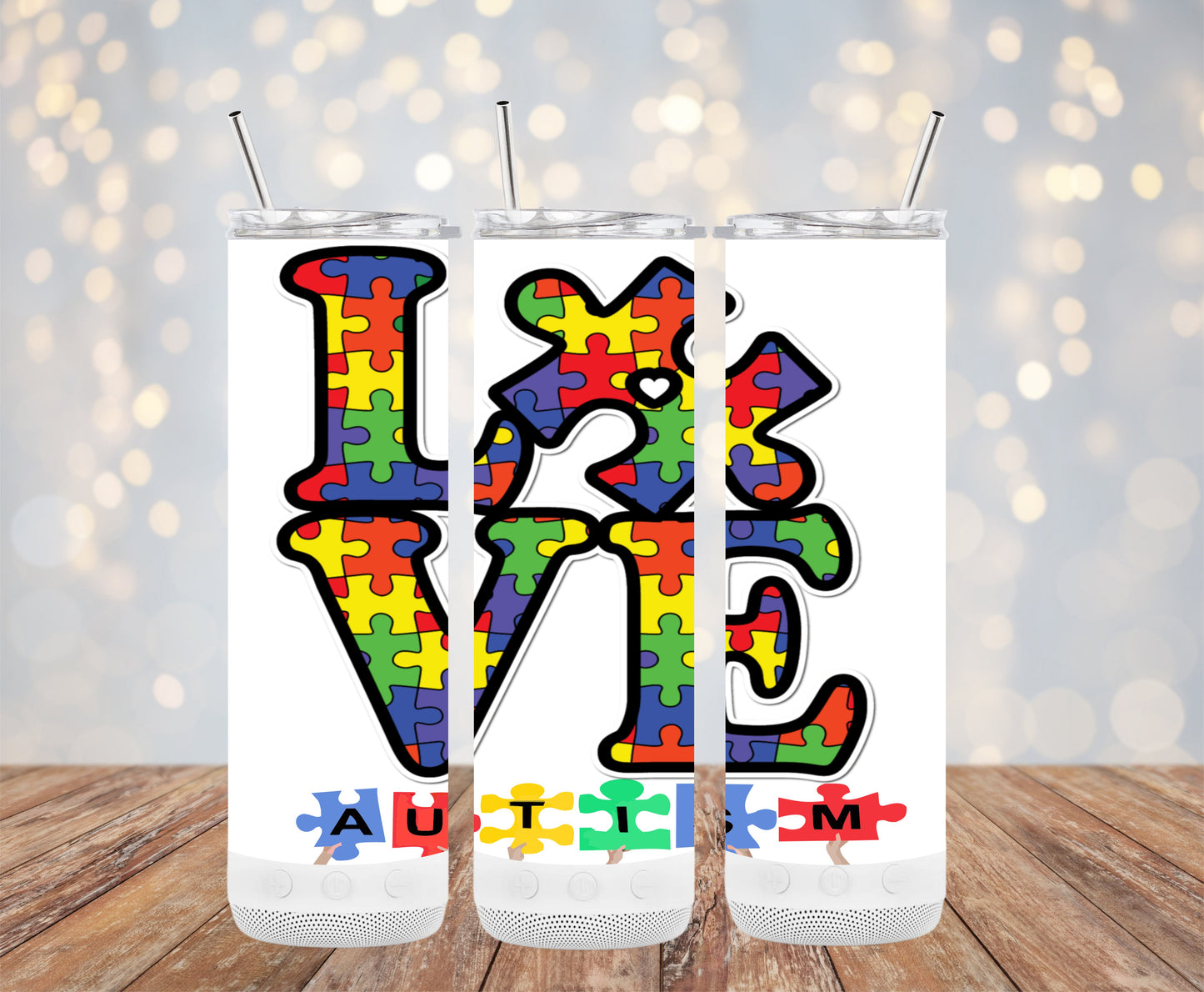 Autism Awareness Love Puzzle Tumblers