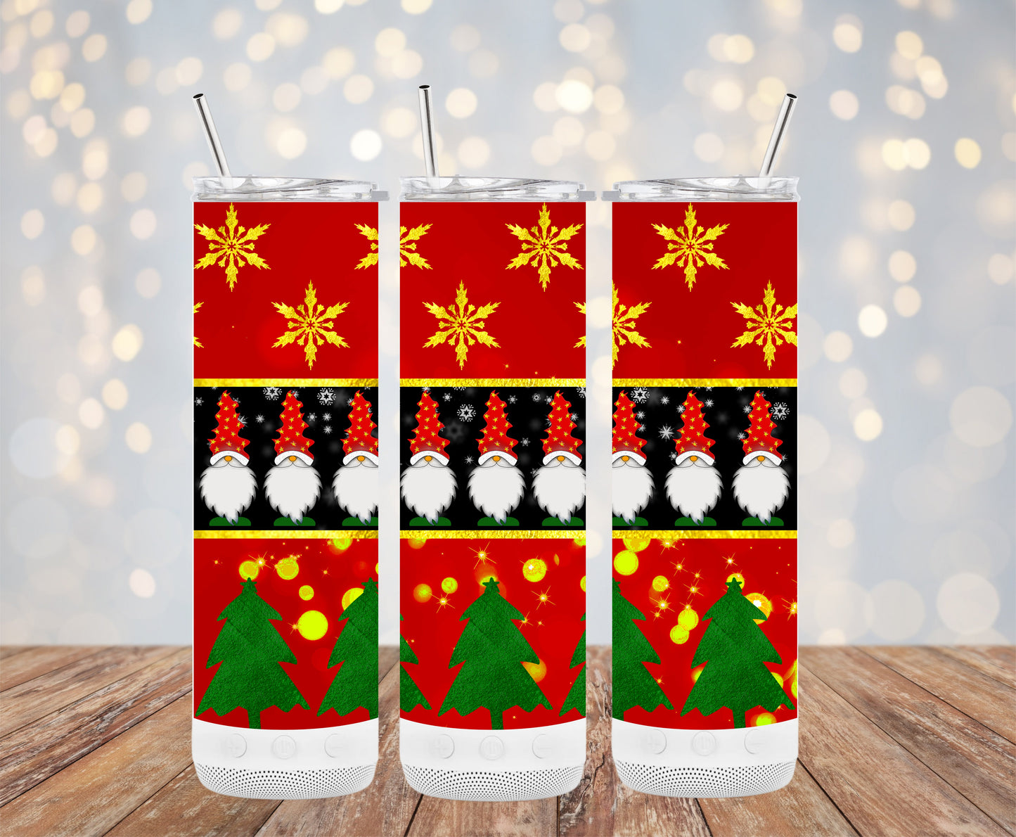 Festive Gnome and Snowflake Theme Christmas Tumblers 6216279