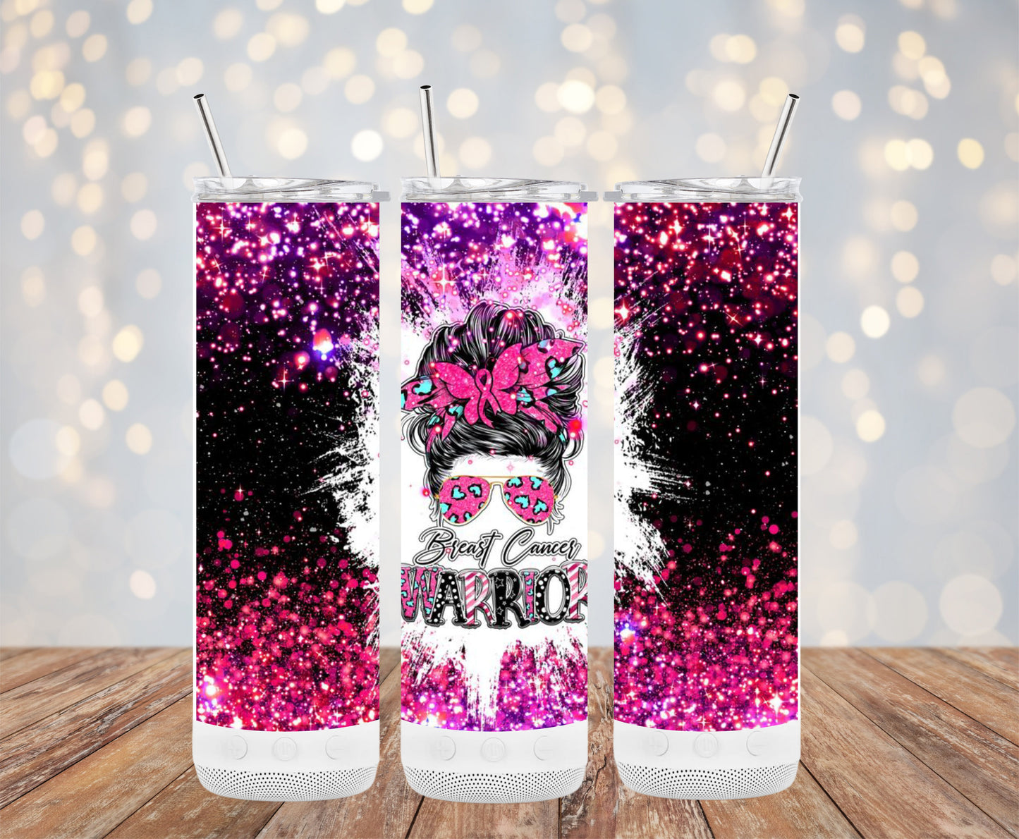 Breast Cancer Warrior Graphic Design Tumblers