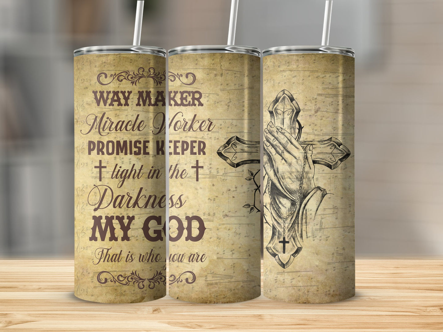 Way Maker Miracle Worker Christian Tumbler product