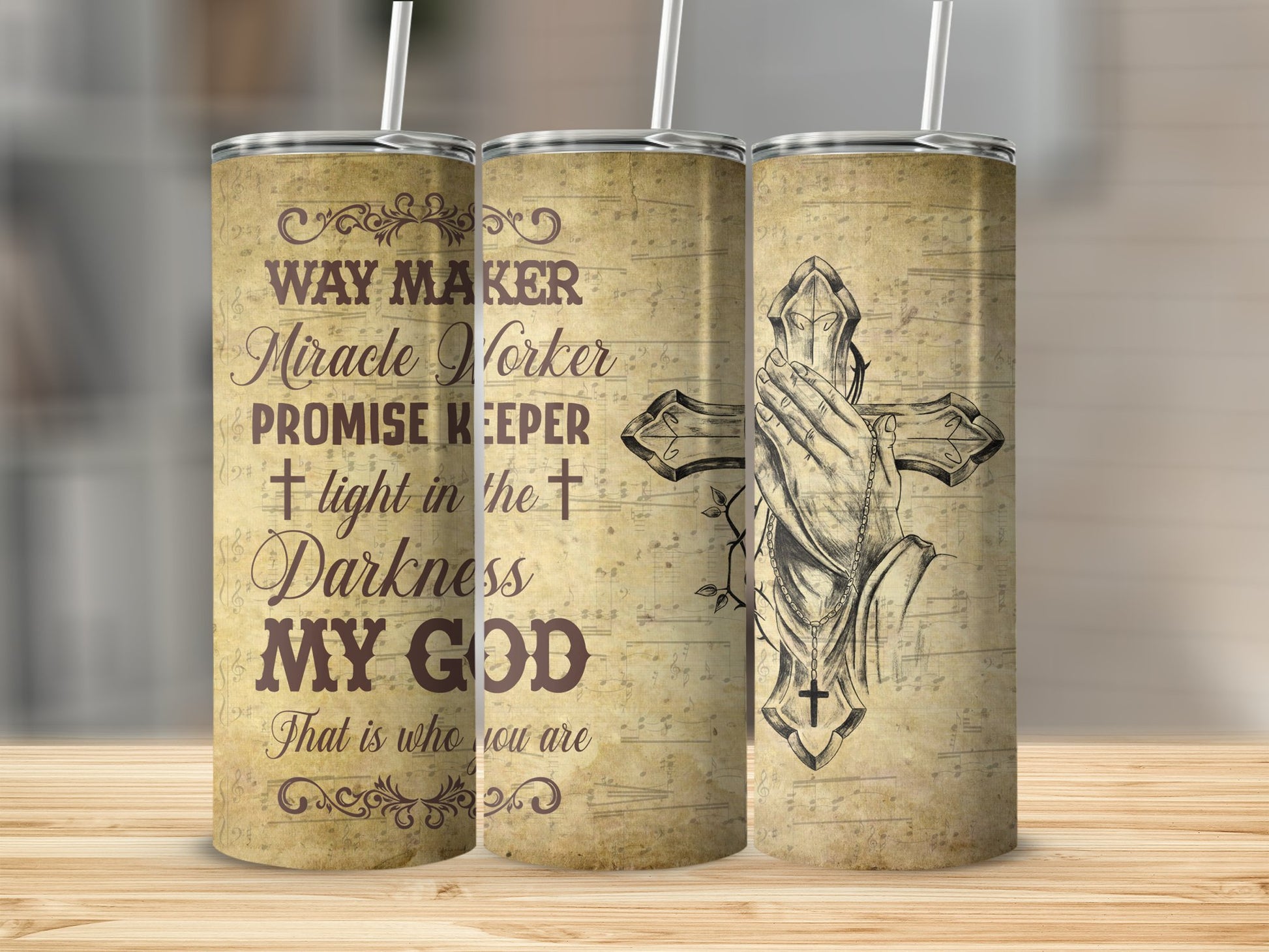 Way Maker Miracle Worker Christian Tumbler product