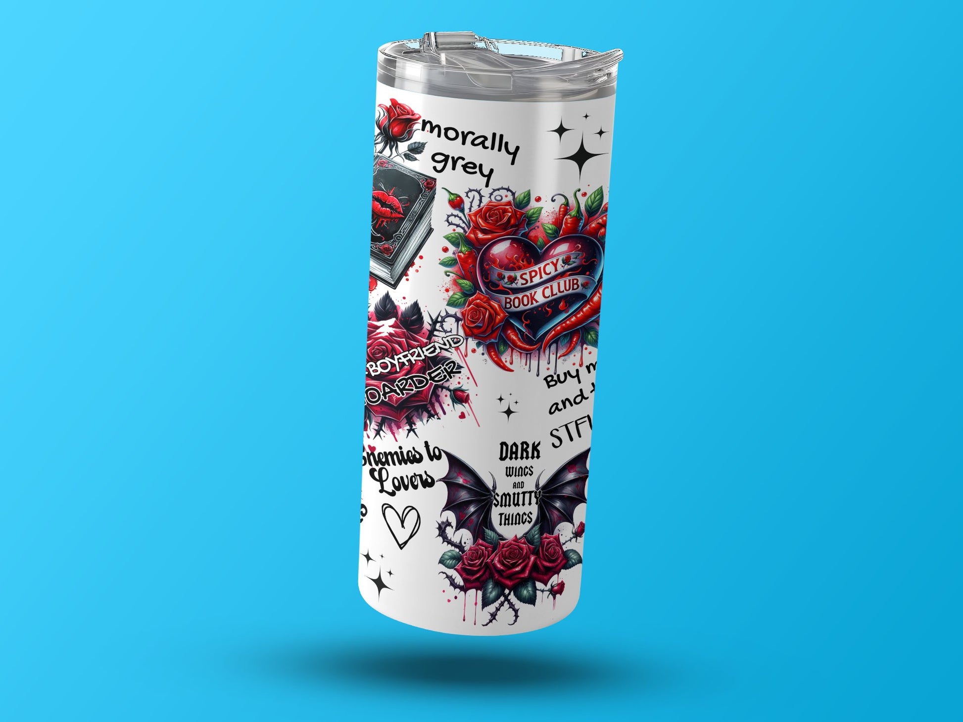 Dark Wings Funny Sassy Roses Patterned Bottle product