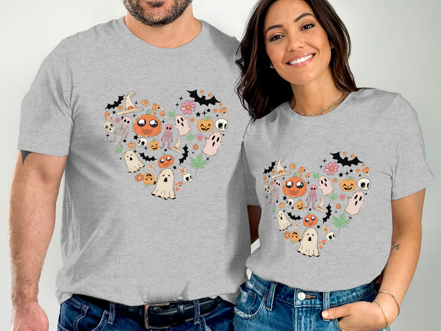 Cute Halloween Ghost Pumpkin Heart T-Shirt product