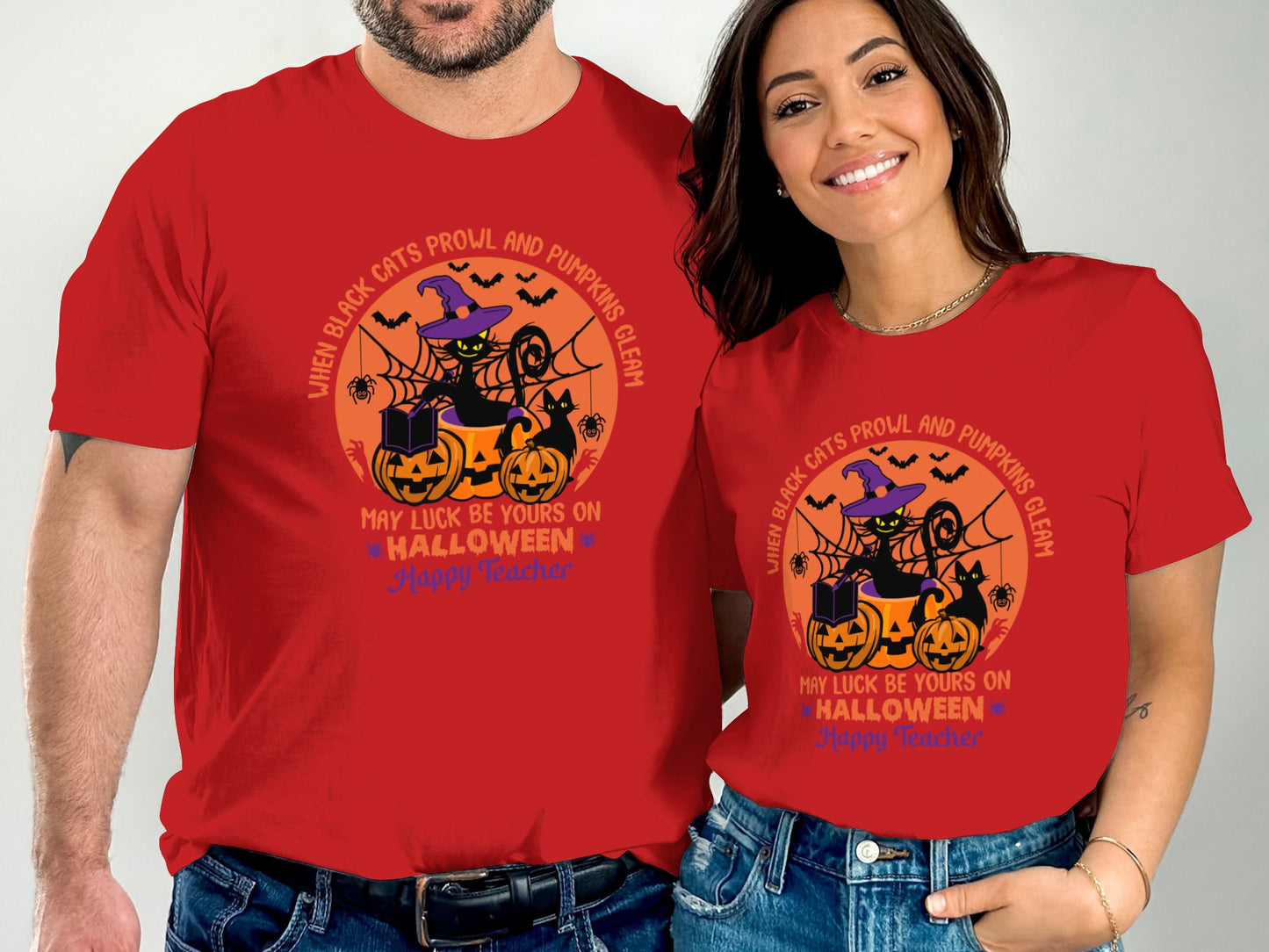 Halloween Cat Pumpkin Design Graphic T-Shirt product type