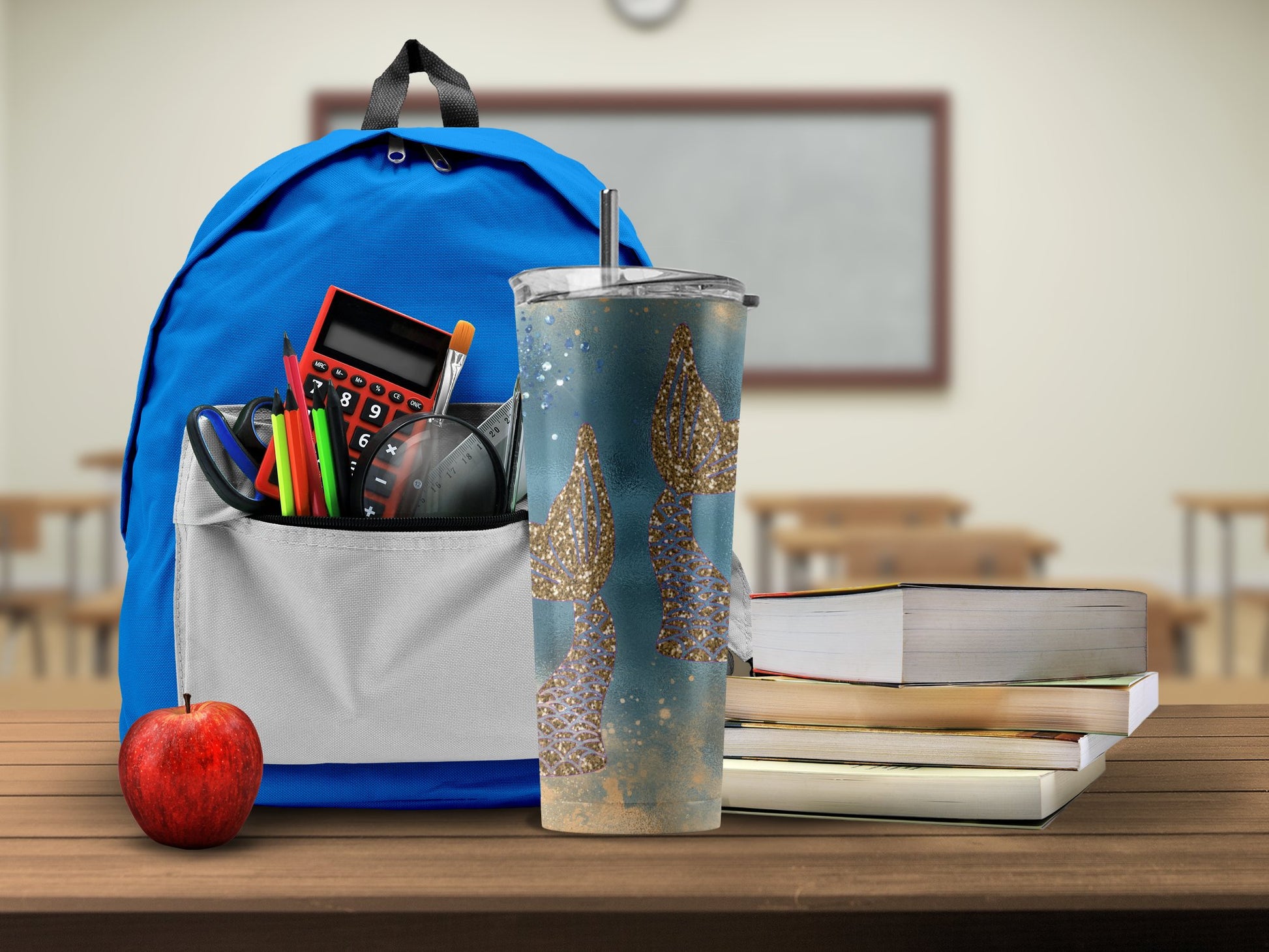 Glittery Mermaid Design Tumbler for School product