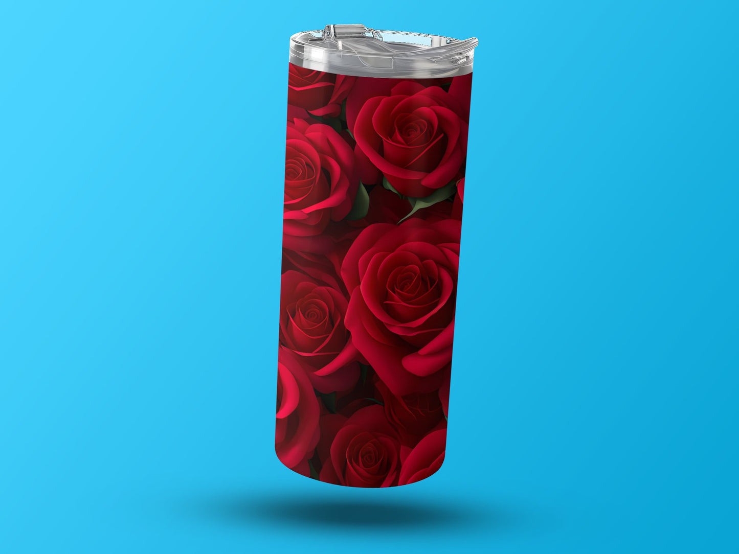 Elegant Red Roses Design Tumbler with Lid product type