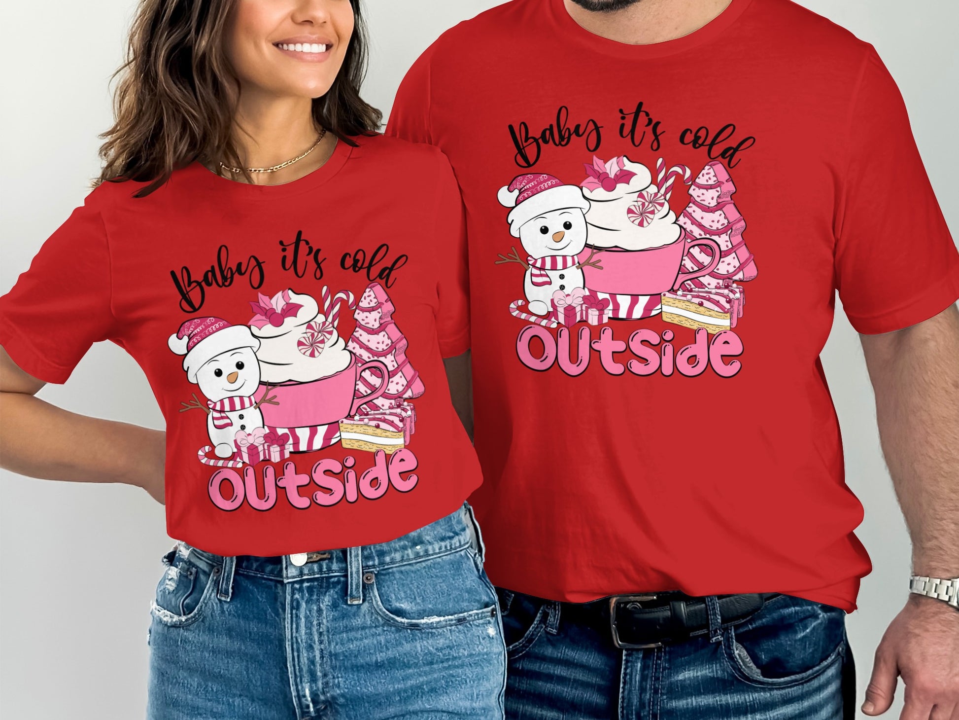 Baby It's Cold Outside Snowman Matching T-Shirt