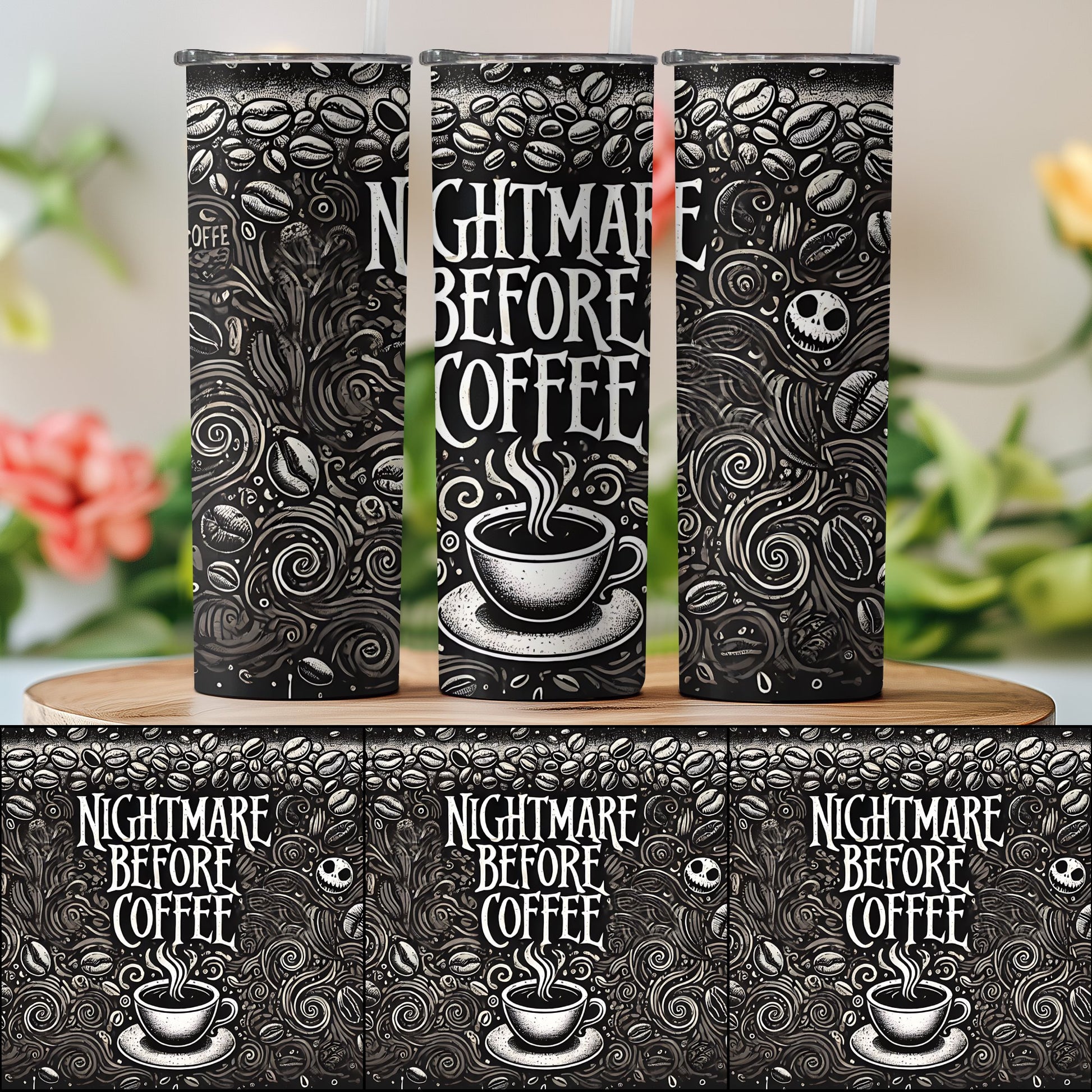 Nightmare Before Coffee Black Tumbler product type