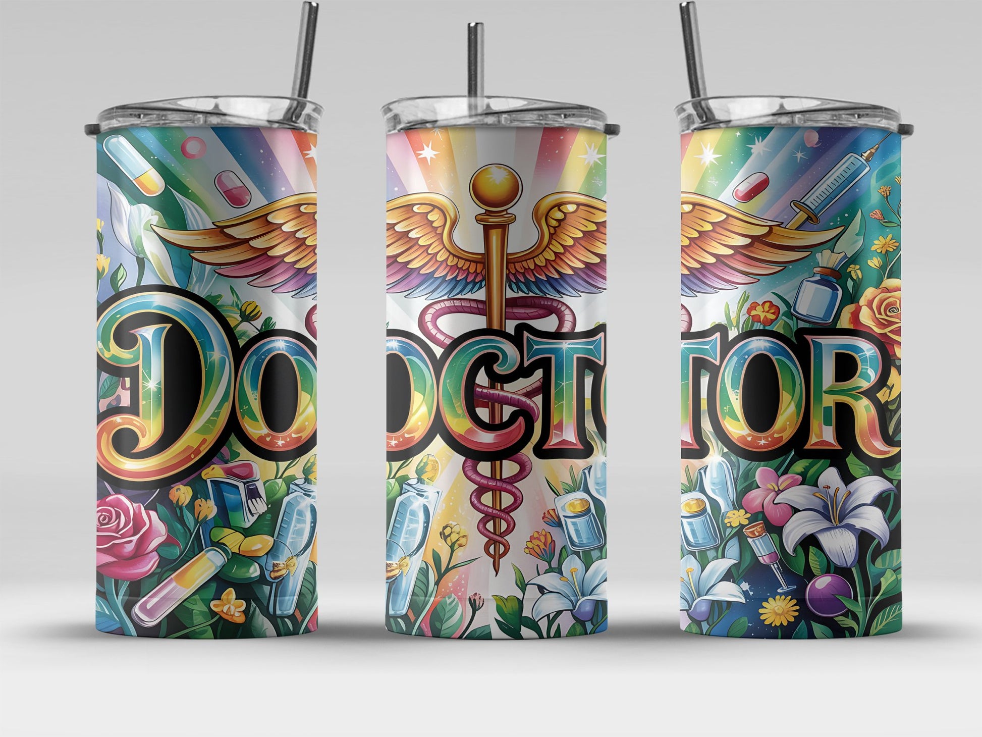 Colorful and Artistic Doctor-Themed Tumbler product