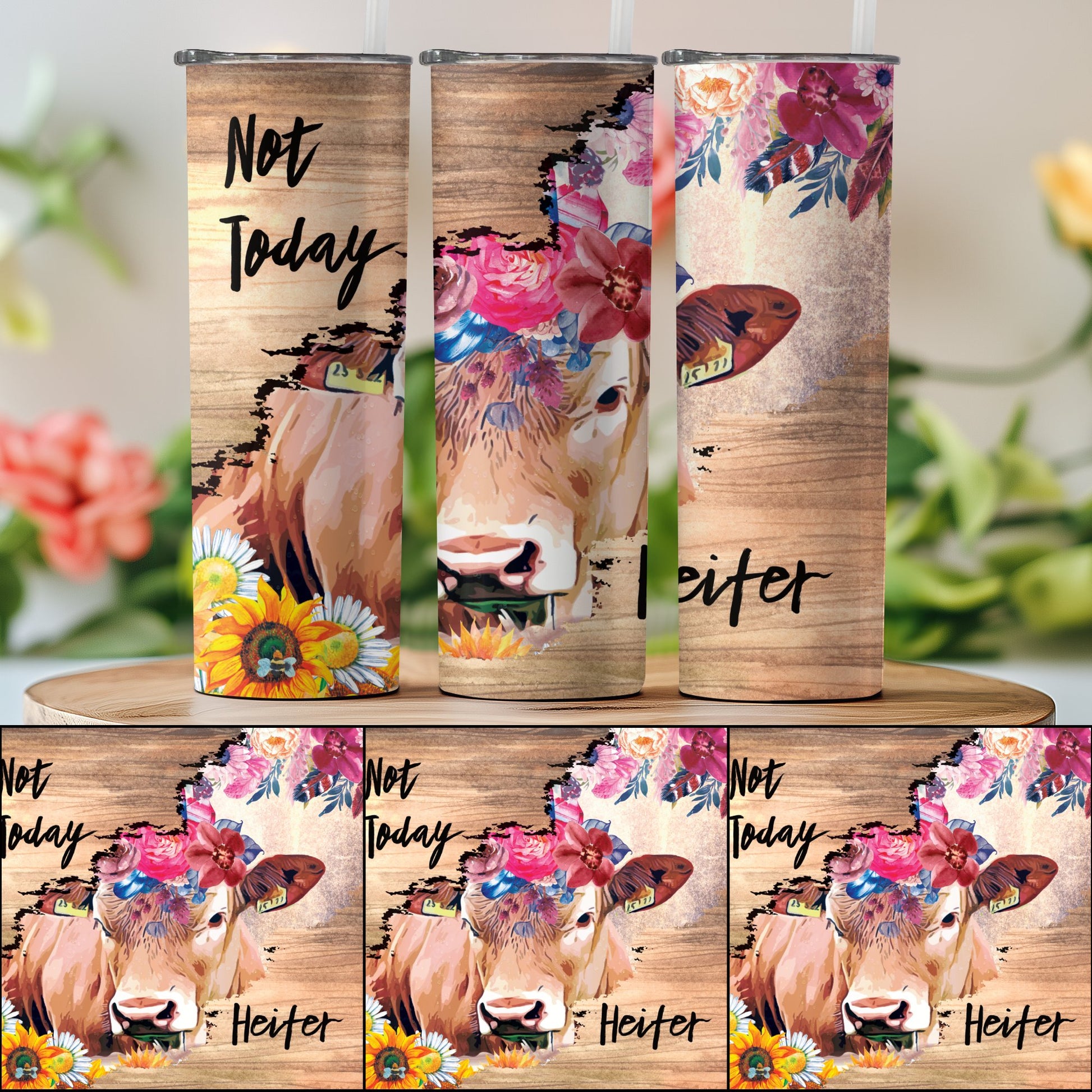 Not Today Cow and Flower Design Heifer product