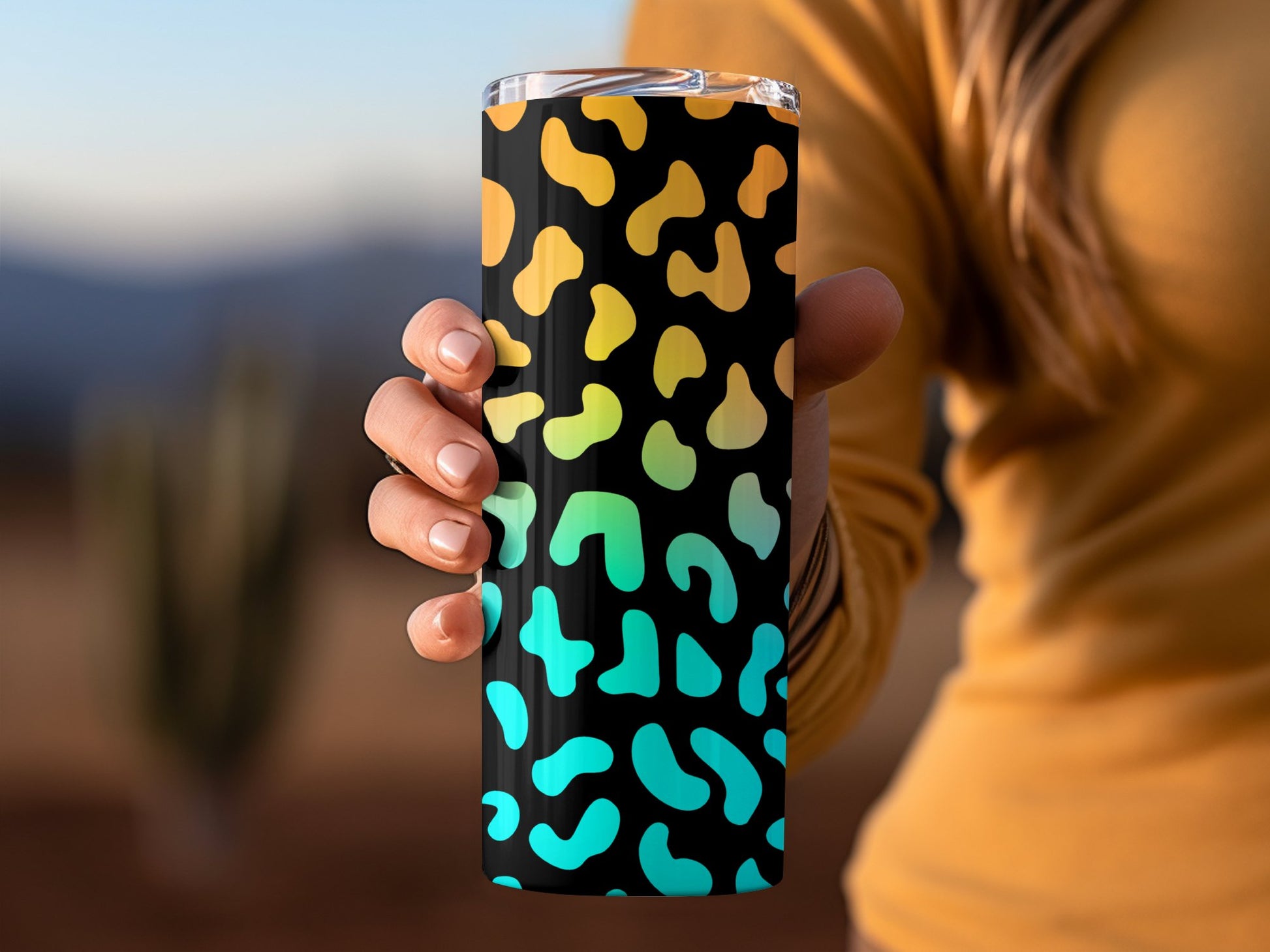 Vibrant Patterned Insulated Tumbler Drinking Product