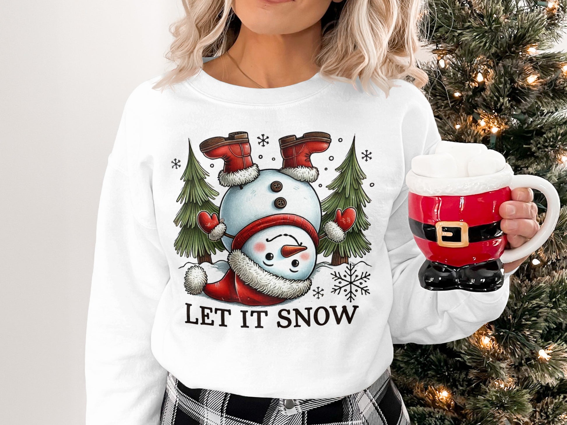 Let It Snow Winter Snowman Holiday Sweatshirt
