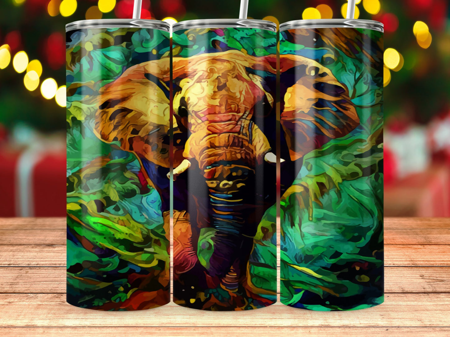 Vivid Elephant Design Insulated Stainless Steel Tumbler product