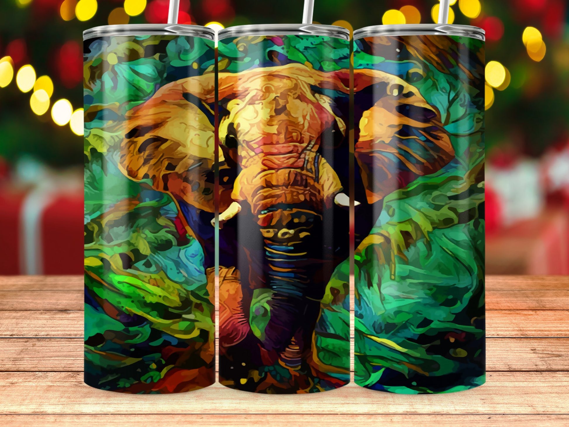 Vivid Elephant Design Insulated Stainless Steel Tumbler product