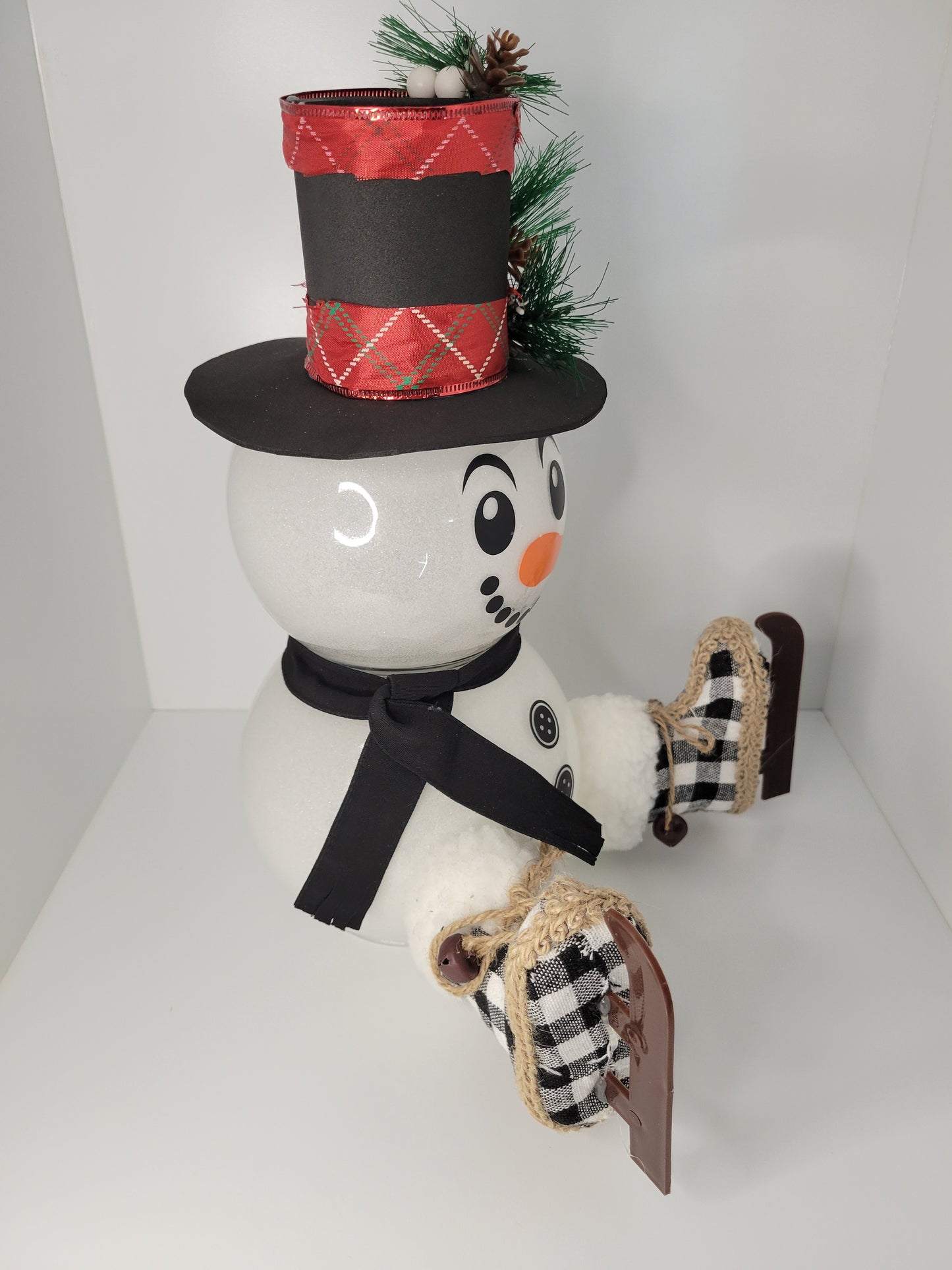 Adorable Snowman with Skates Christmas Decoration