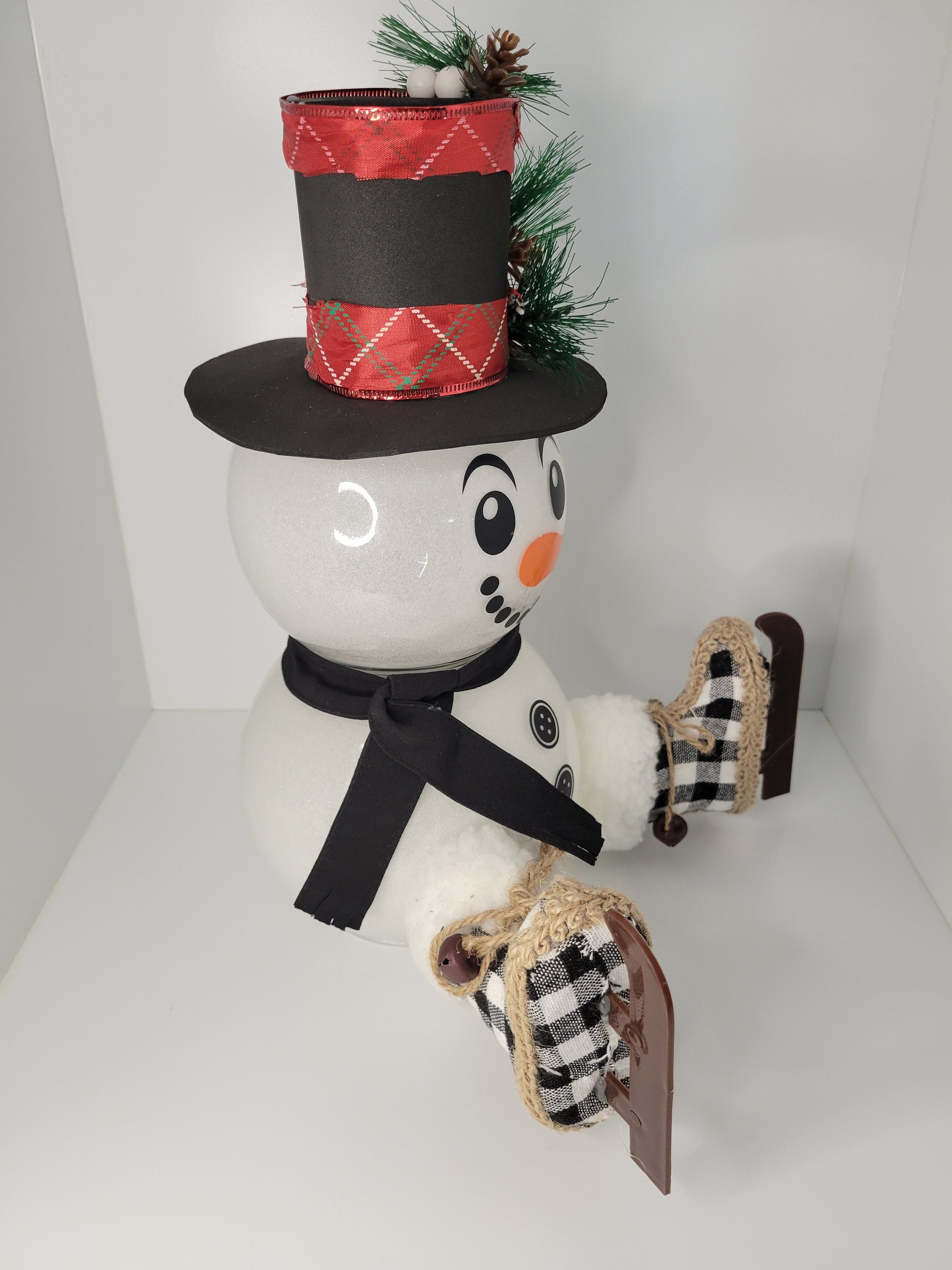 Adorable Snowman with Skates Christmas Decoration