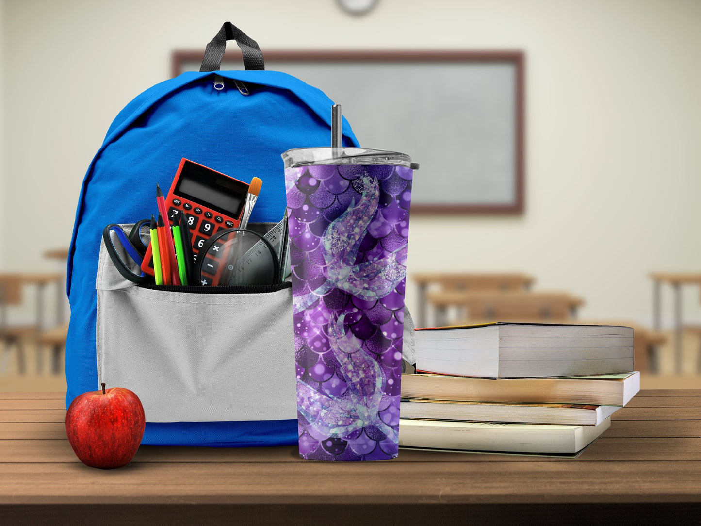 Mermaid Scale Patterned Travel Tumbler product
