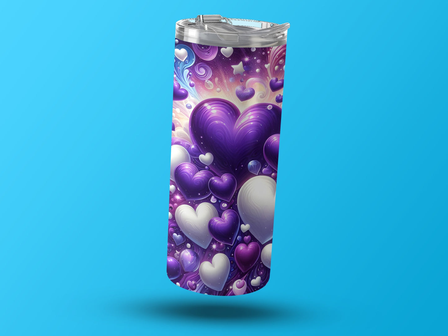 Colorful Heart Design Insulated Tumbler Beverage Container