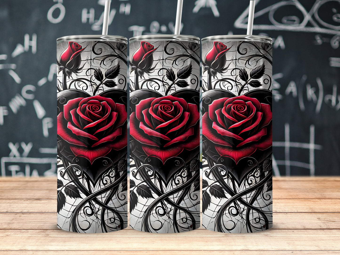 Gothic Rose Art Tall Tumbler Drinkware product type