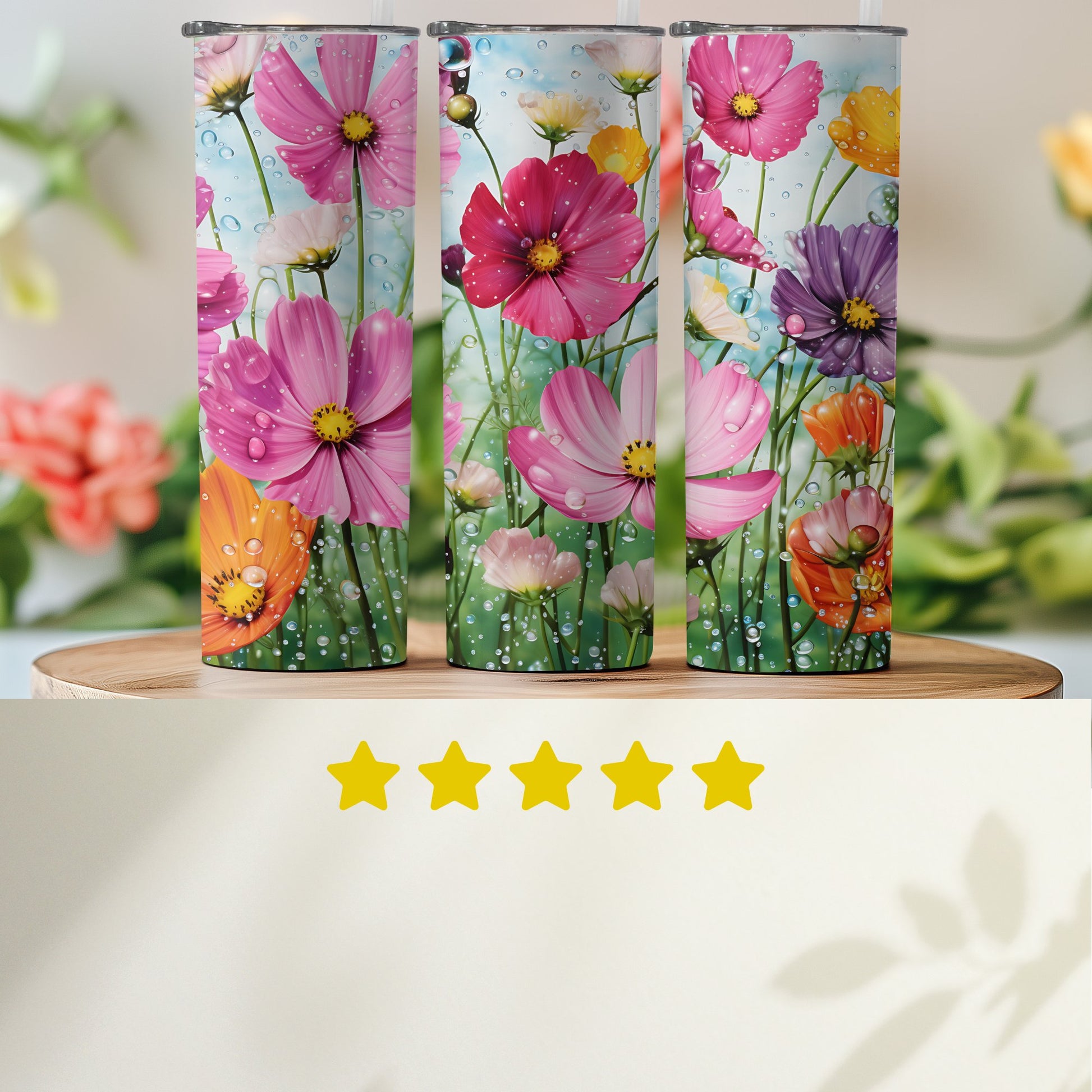 Colorful Floral Tumbler Featuring Beautiful Flower product type