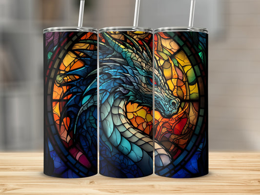 Dragon Themed Stained Glass Art Tumbler Product