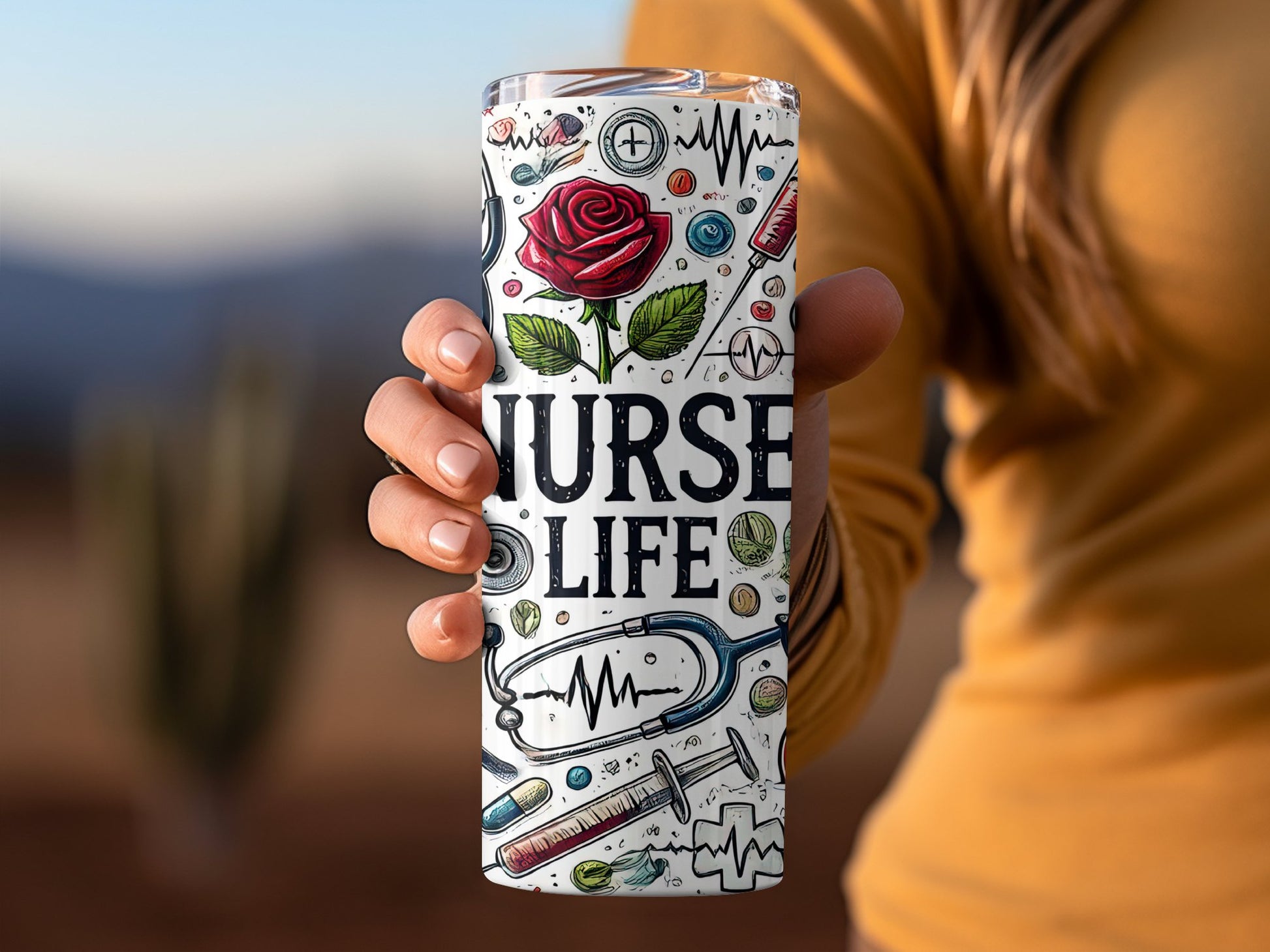 Nurse Life Tumbler Colorful Medical Print product type