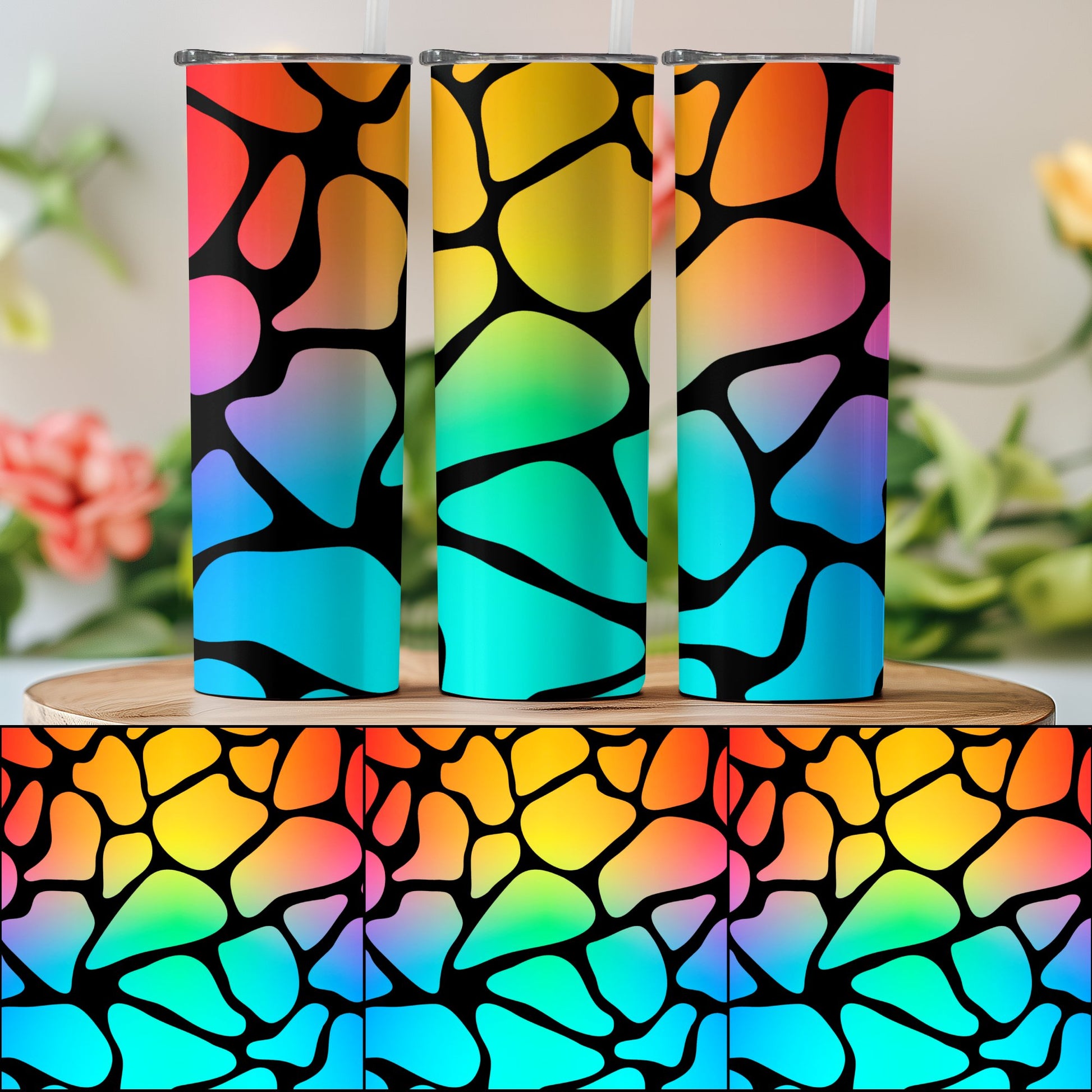 Colorful Abstract Patterned Tumbler product