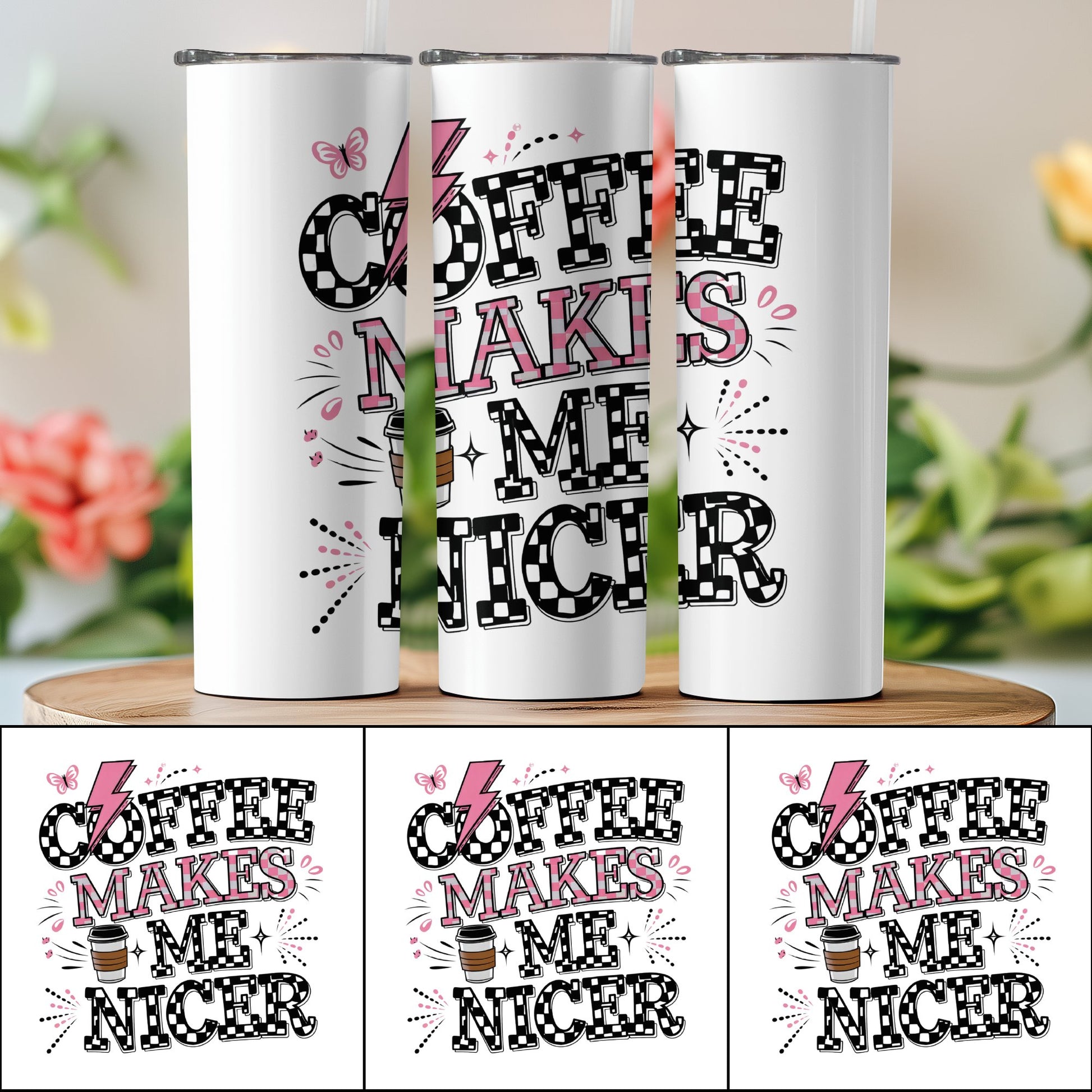 Coffee Makes Me Nicer Graphic Tumbler product