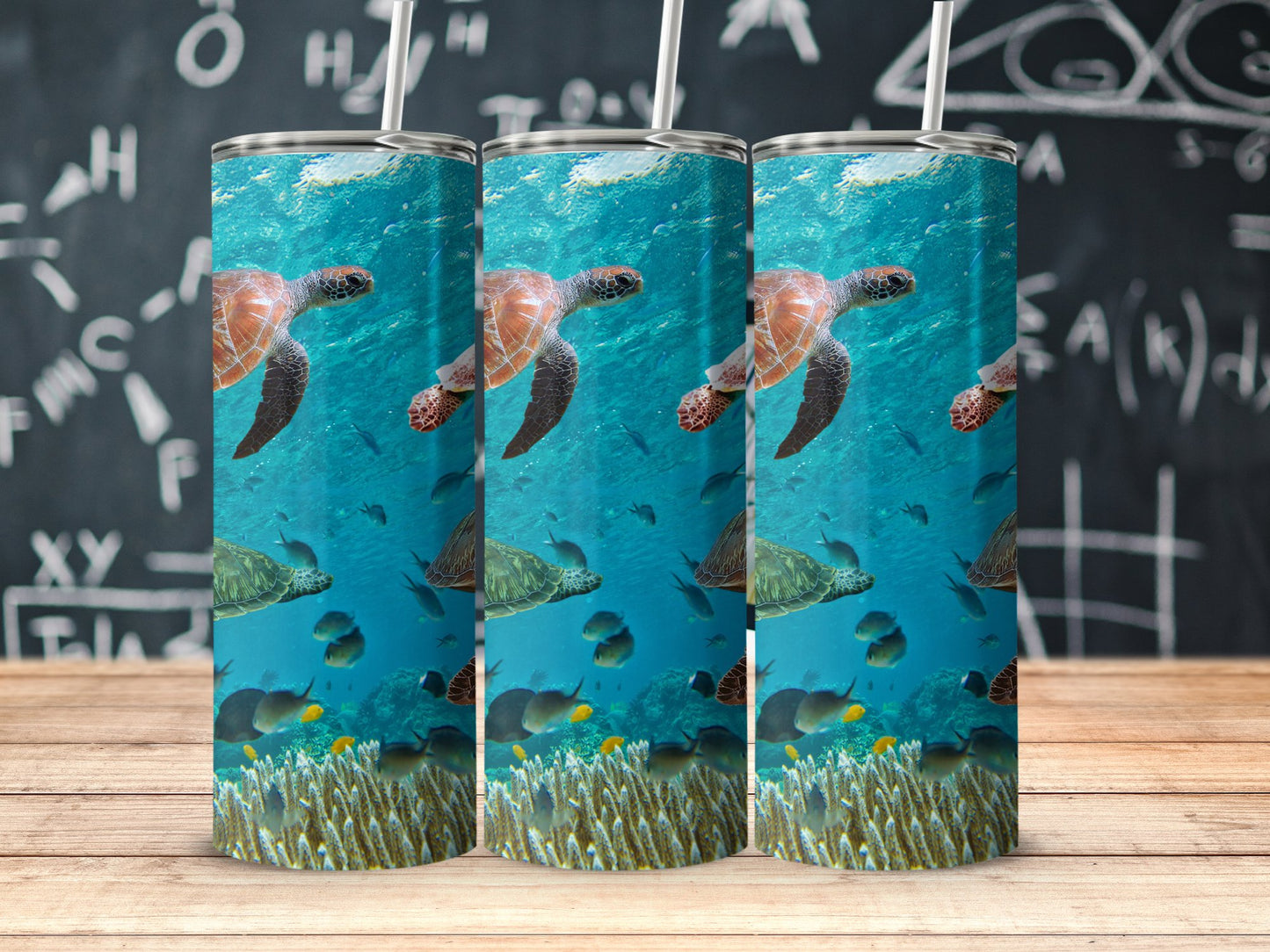 Underwater Turtles and Fish Scene Insulated Tumbler product