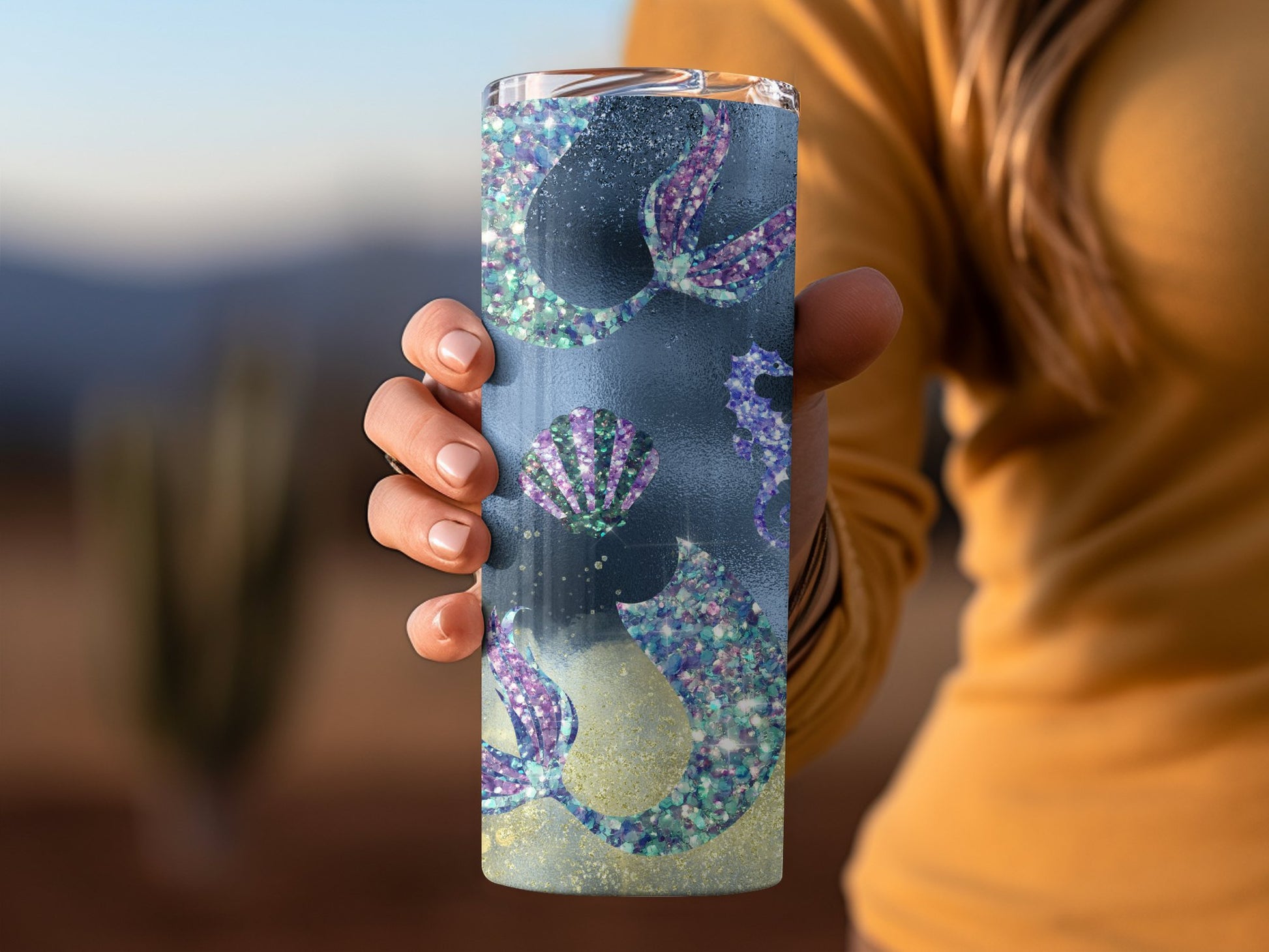 Glittery Mermaid Tail Design Insulated Tumbler product