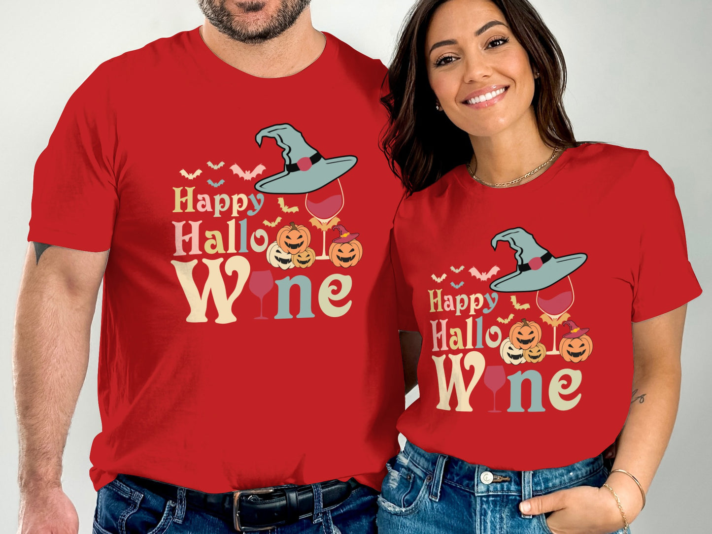 Happy HalloWine Graphic Halloween Shirts product type