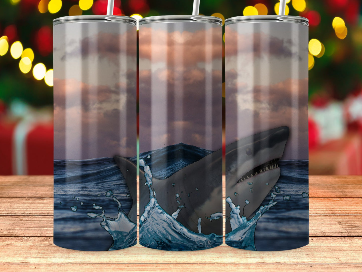 Stunning Shark Design In The Ocean Tumbler product