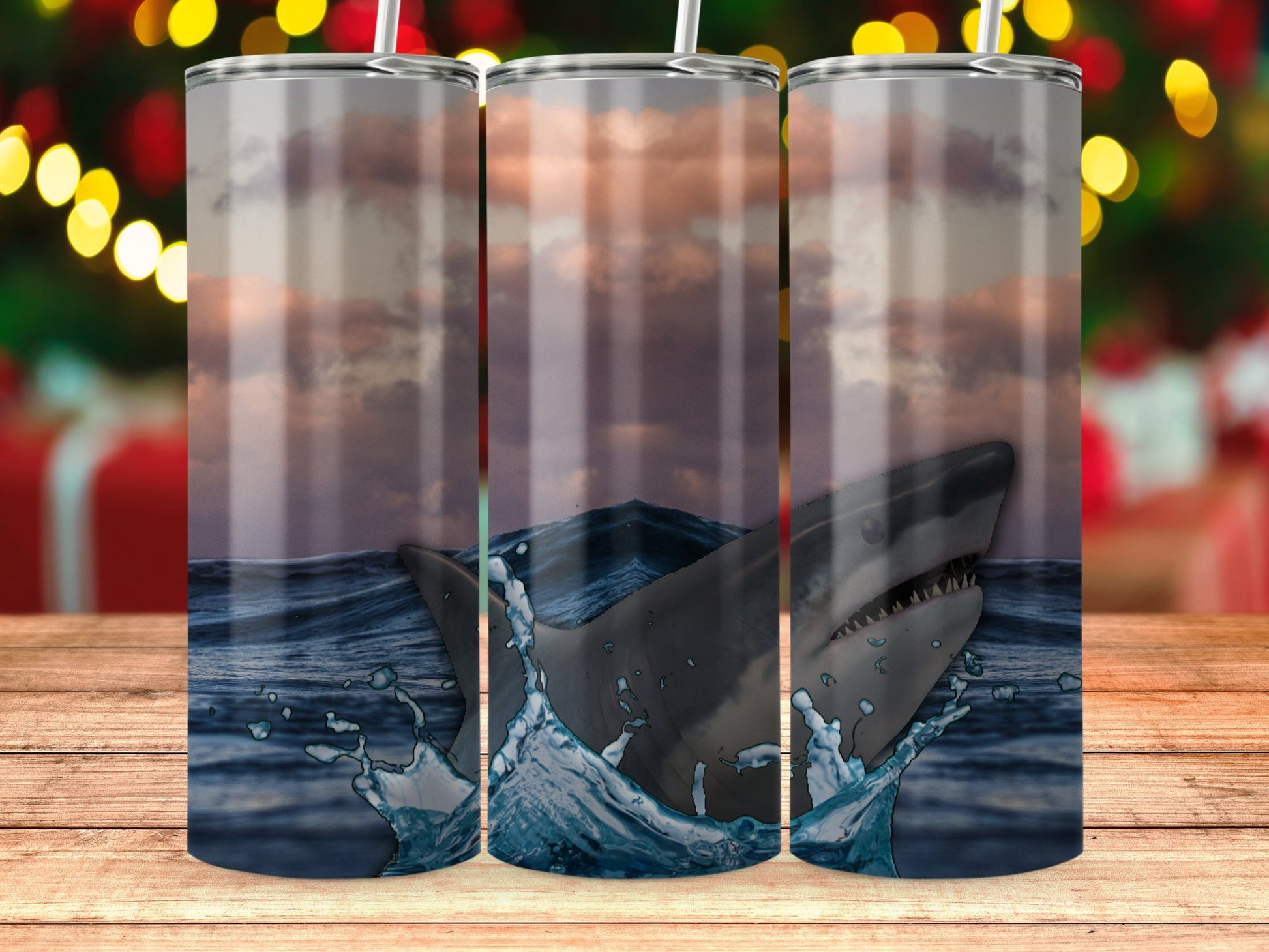 Stunning Shark Design In The Ocean Tumbler product