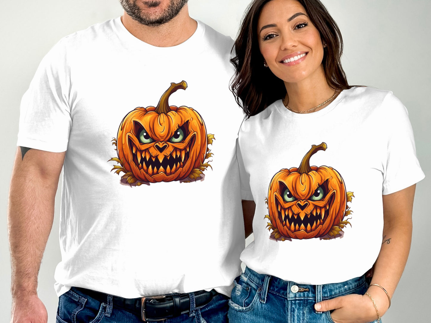 Spooky Pumpkin Graphic Halloween Themed T-Shirt product type