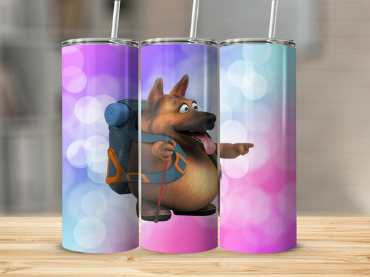 Cartoon Dog with Backpack Tumbler product type
