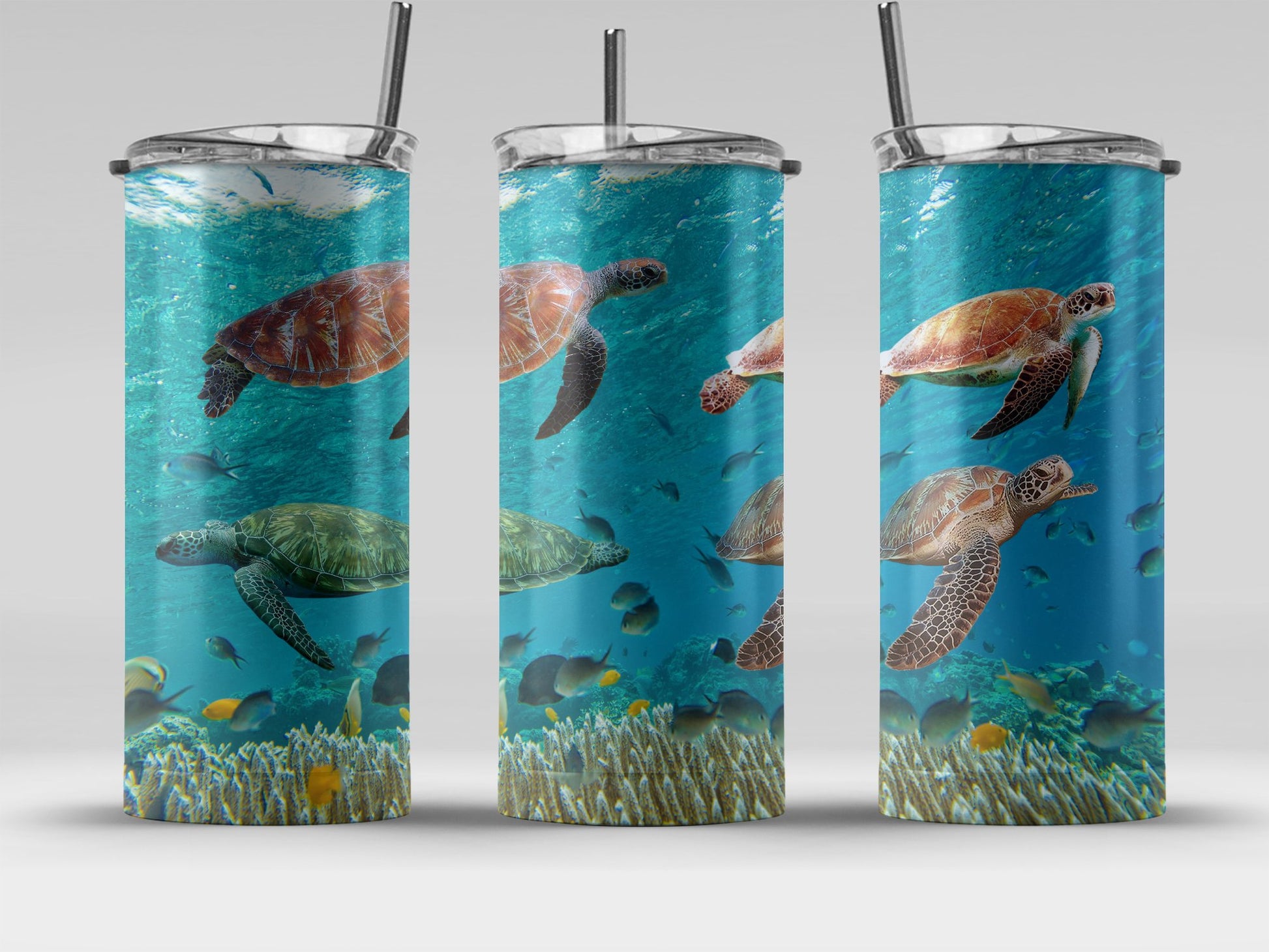 Sea Turtles And Marine Life Design Tumbler product