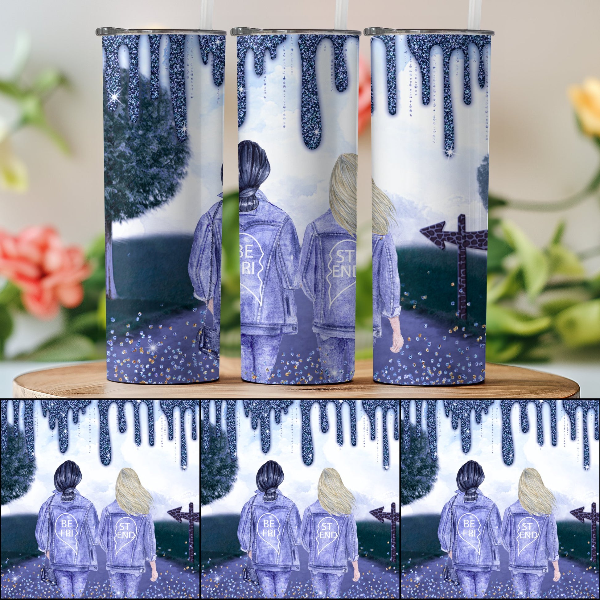 Best Friend Matching Blue Drinkware Product