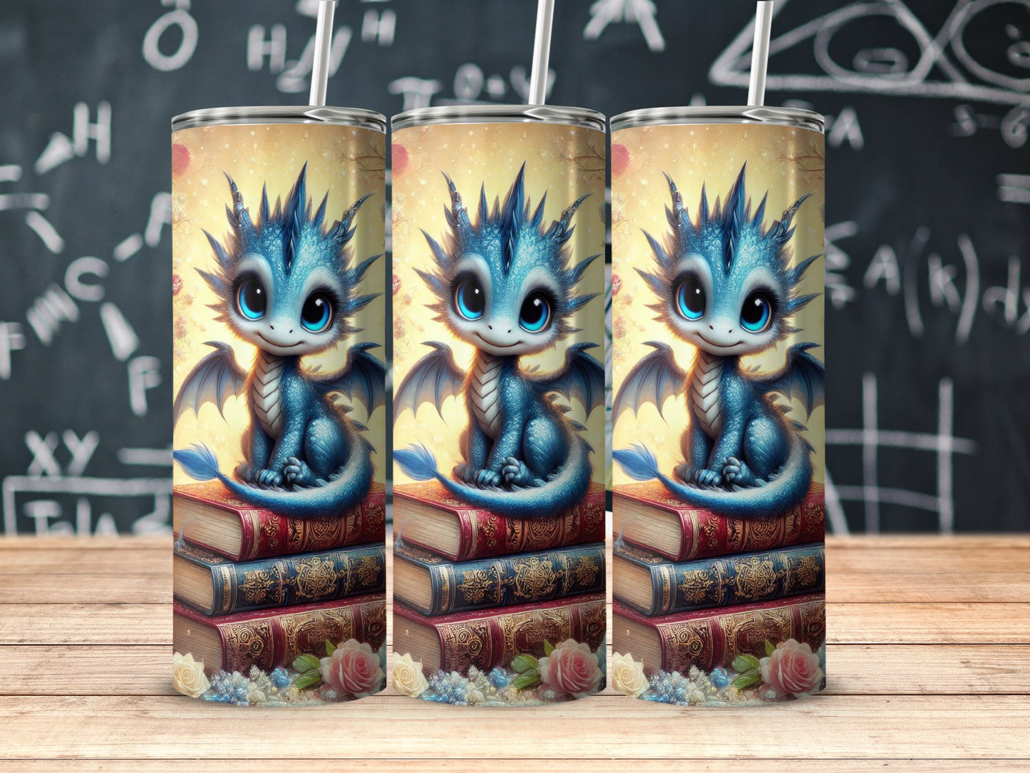 Adorable Blue Dragon Design on Tumbler Product Type