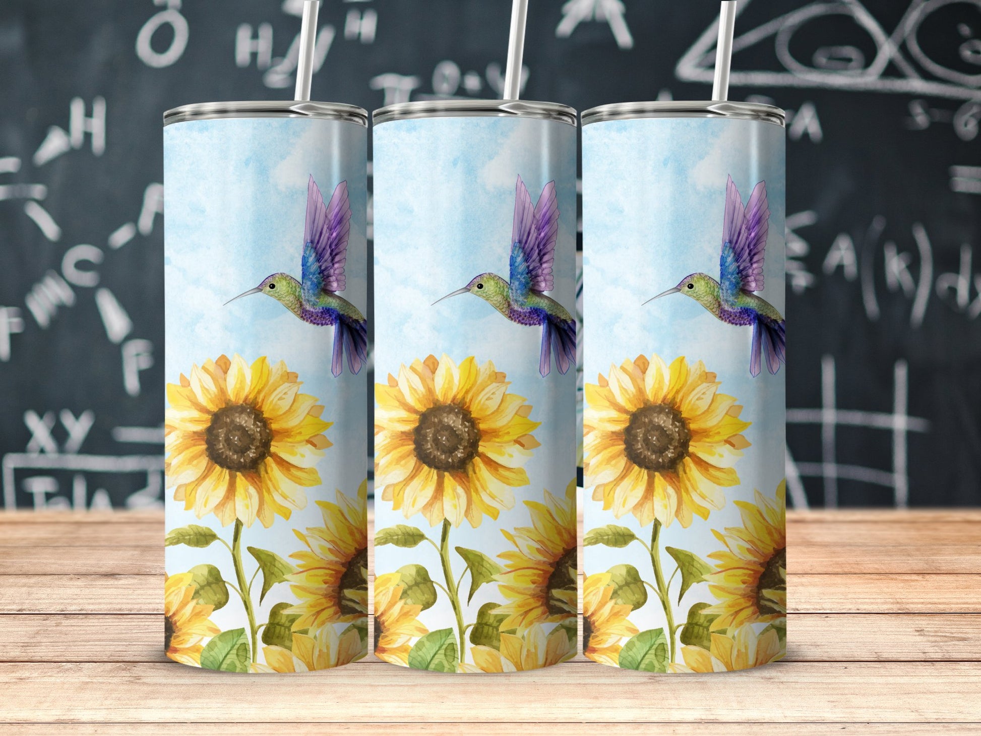Sunflower Hummingbird Tumbler Artistic Drinkware product type