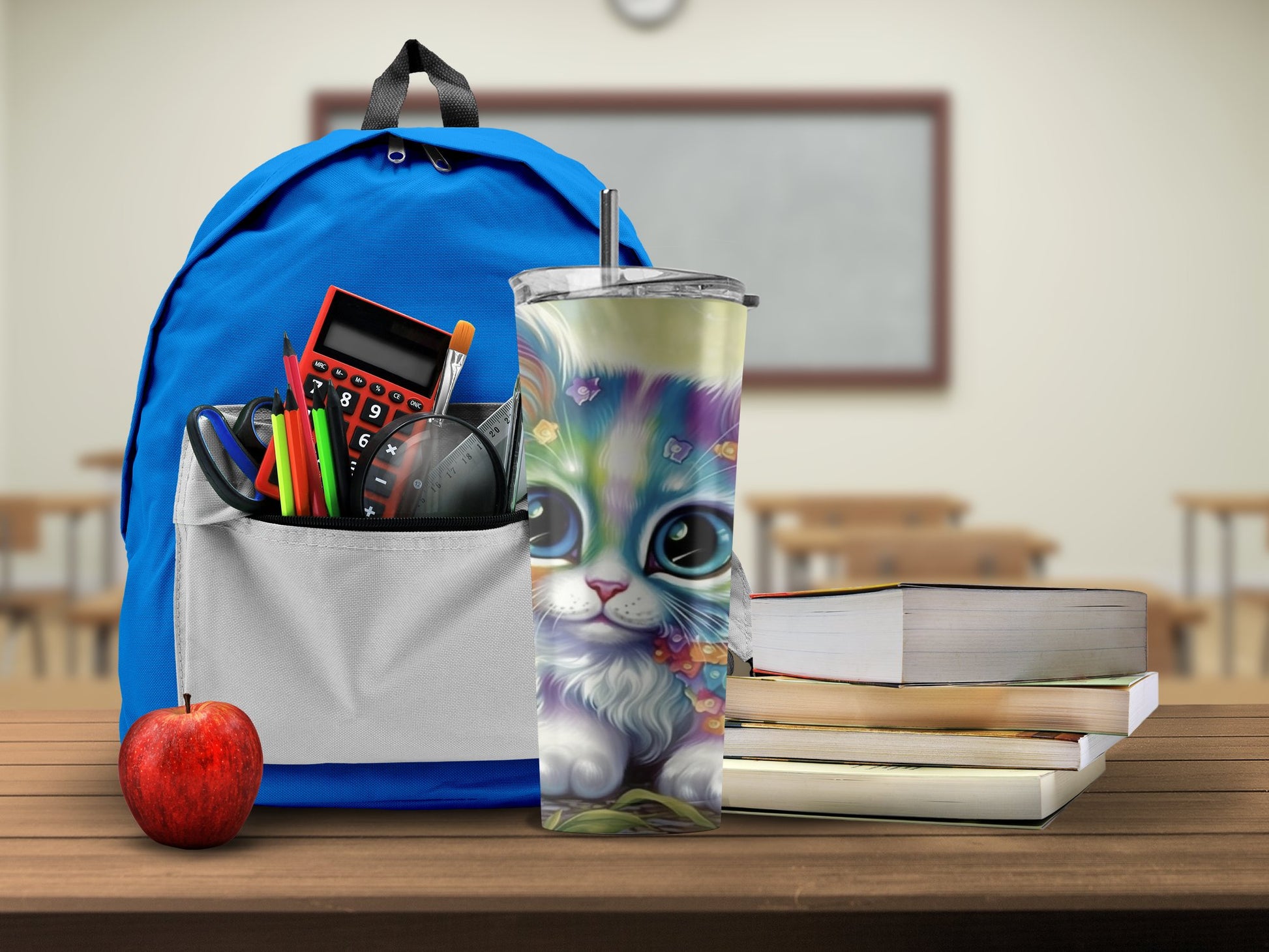 Adorable Cat Design School Accessories Set product