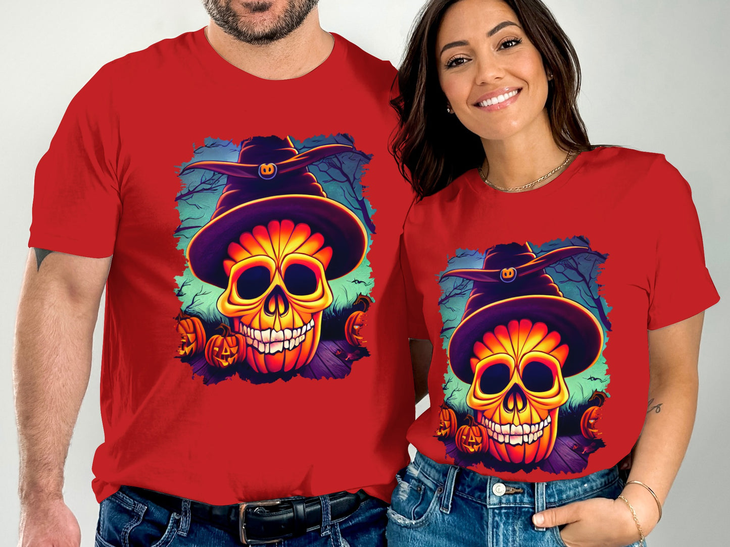 Halloween Witch Hat Skull Design Graphic TShirt product type