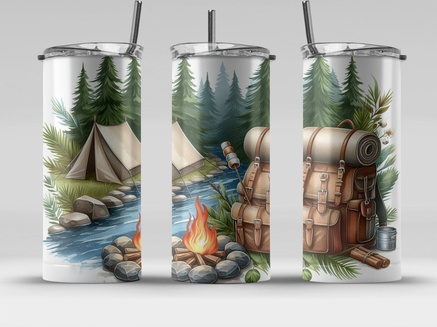 Camping Adventure Scene Insulated Tumbler product