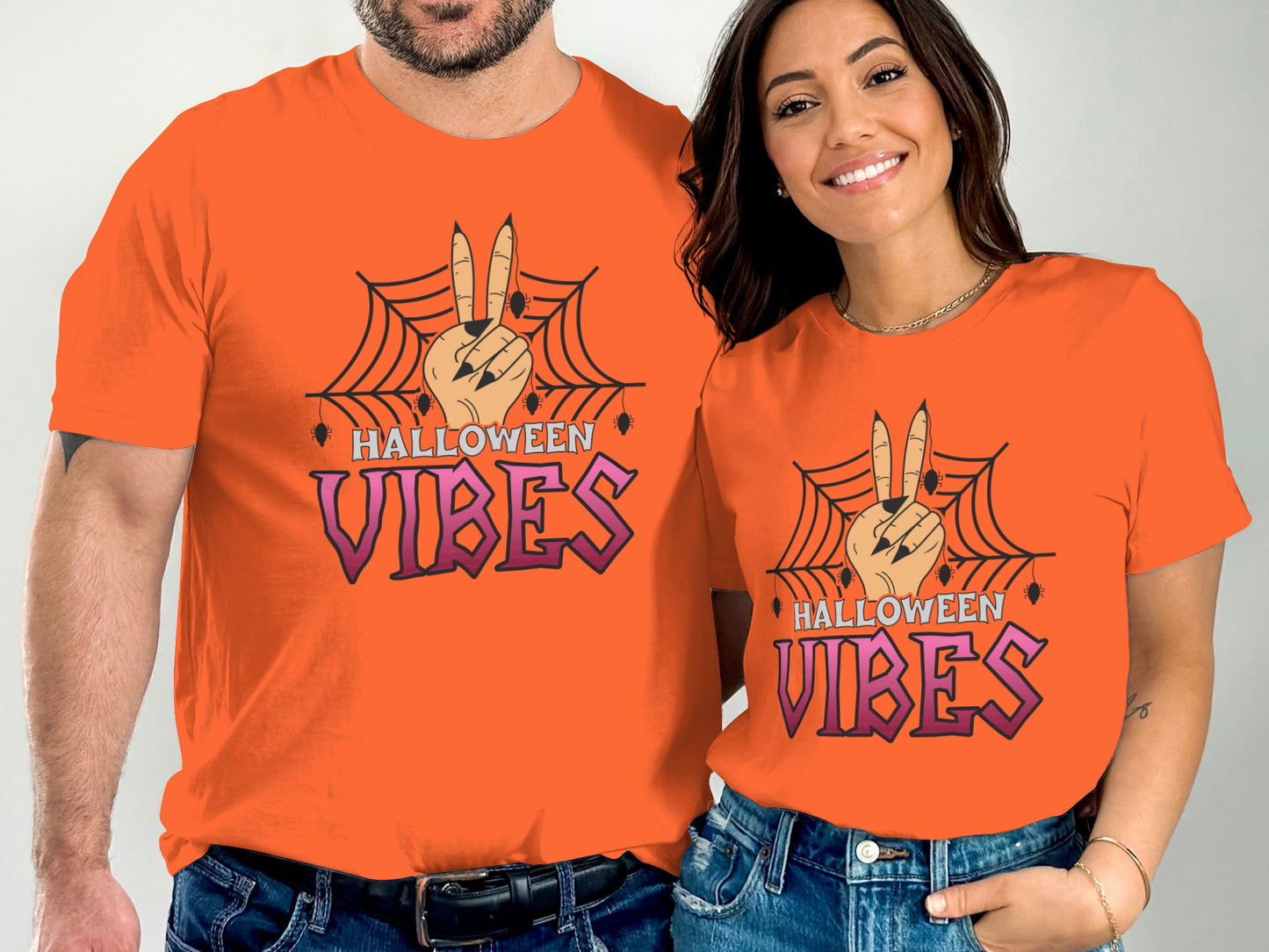 Halloween Vibes Orange Graphic T-Shirt product