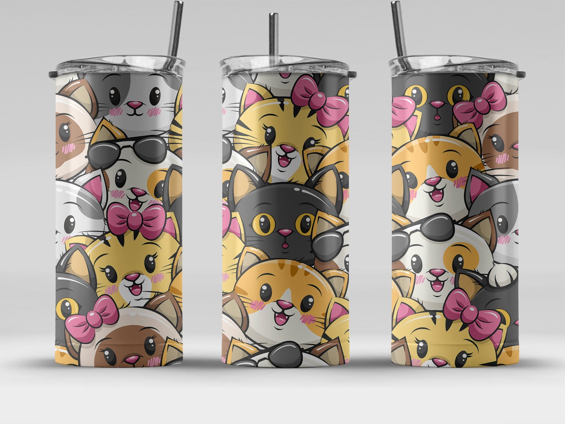 Adorable Cartoon Cats and Dog Tumbler product