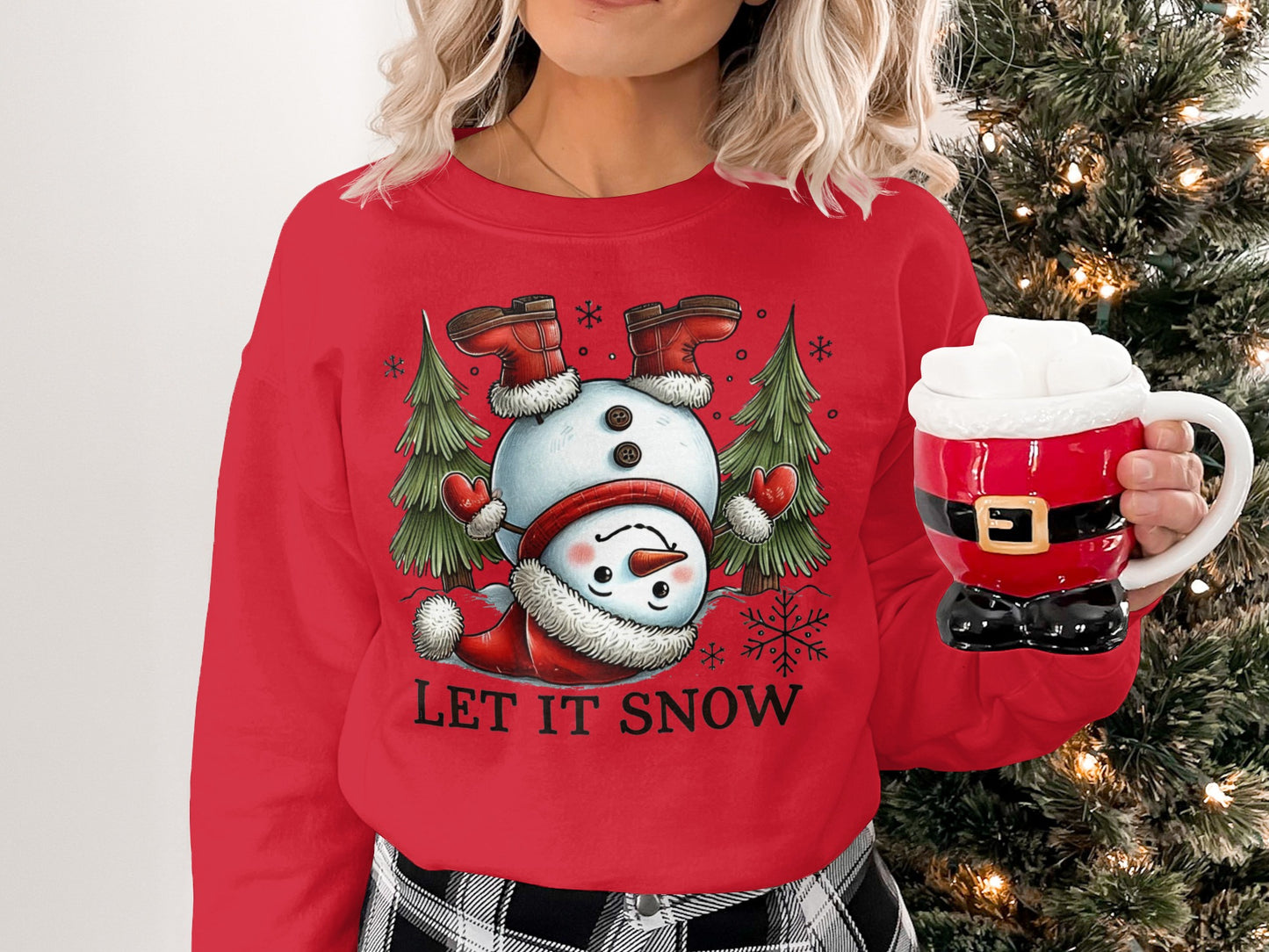 Cute Christmas Let It Snow Graphic Sweatshirt