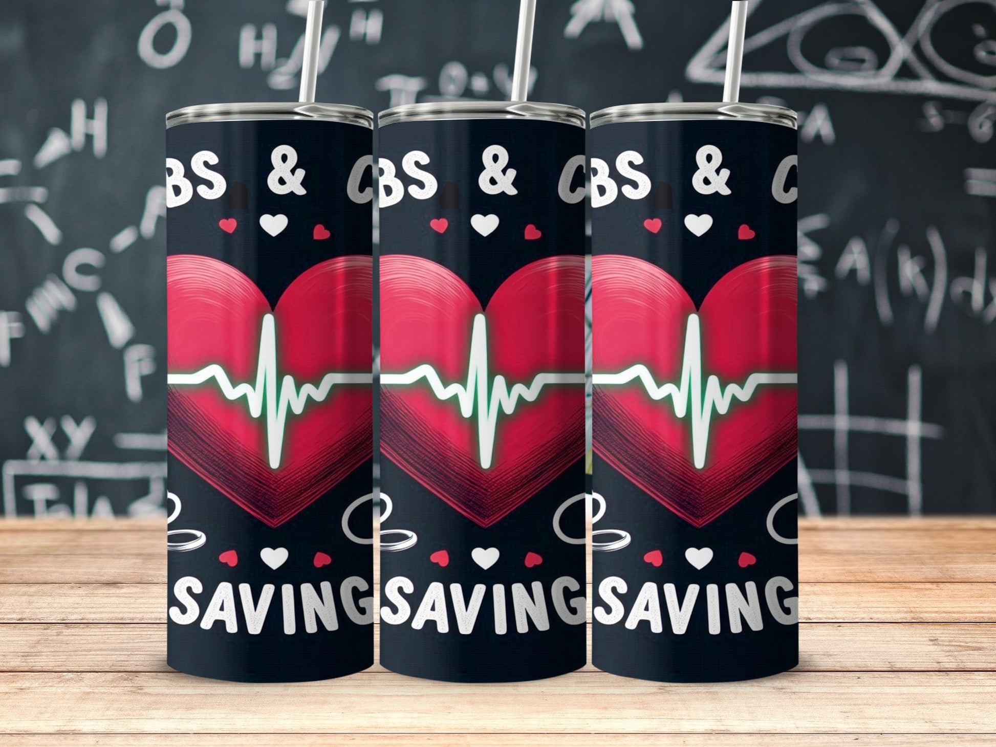 Heartbeat Design CBS and Saving Lives Tumbler product