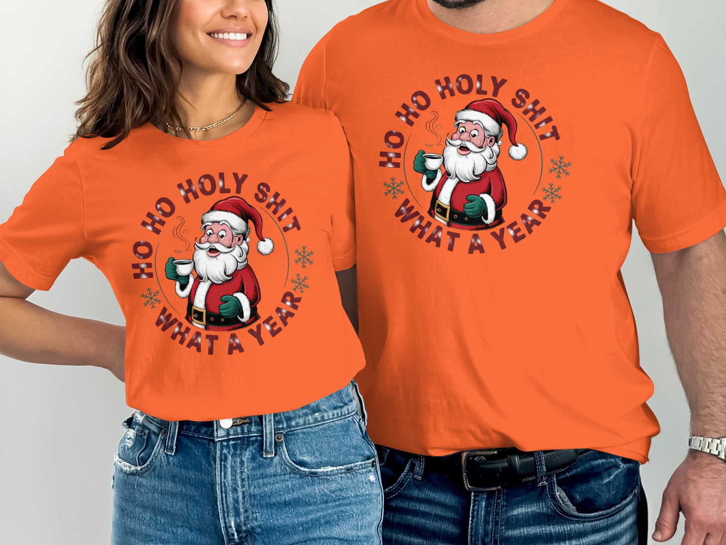 HO HO HOLY SHIT WHAT A YEAR Santa themed t-shirt