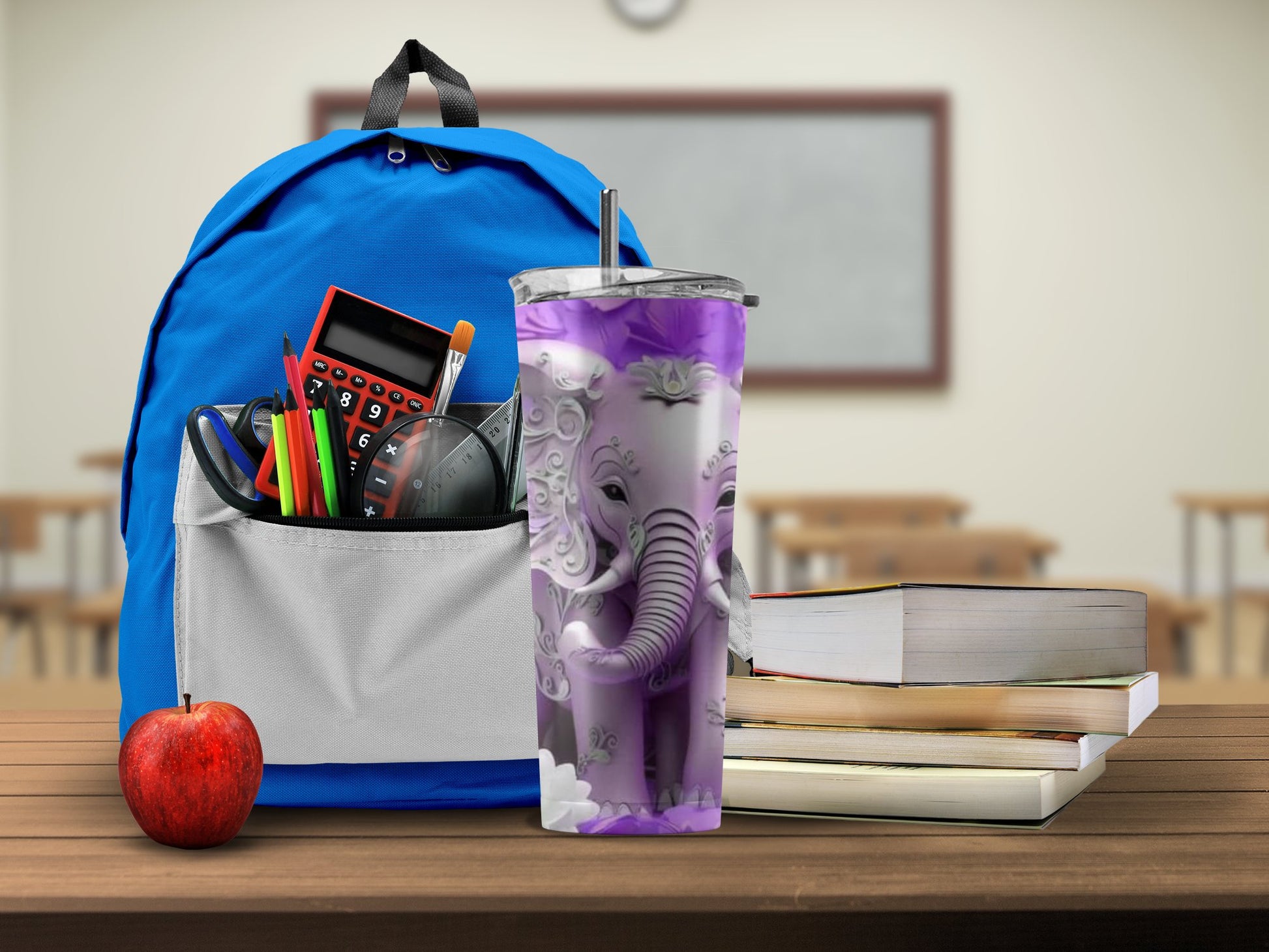 Elephant Themed Tumbler for School or Office product
